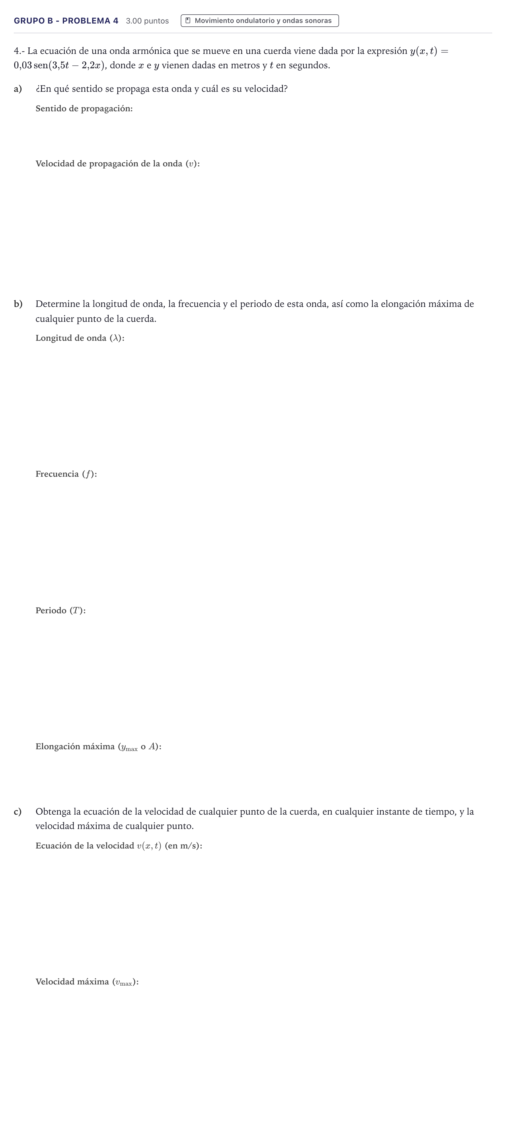 Enunciado: Ejercicio Grupo B - Problema 4 · Física PAU Canarias Junio 2024