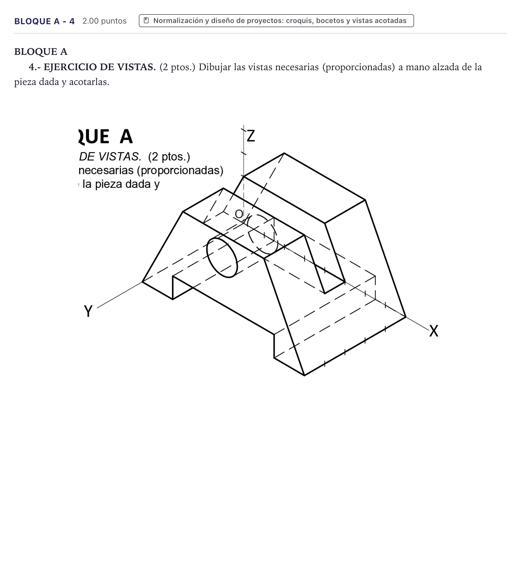 Enunciado: Bloque A - 4 · Dibujo Técnico Aplicado a las Artes Plásticas y el Diseño II PAU Canarias Junio 2024