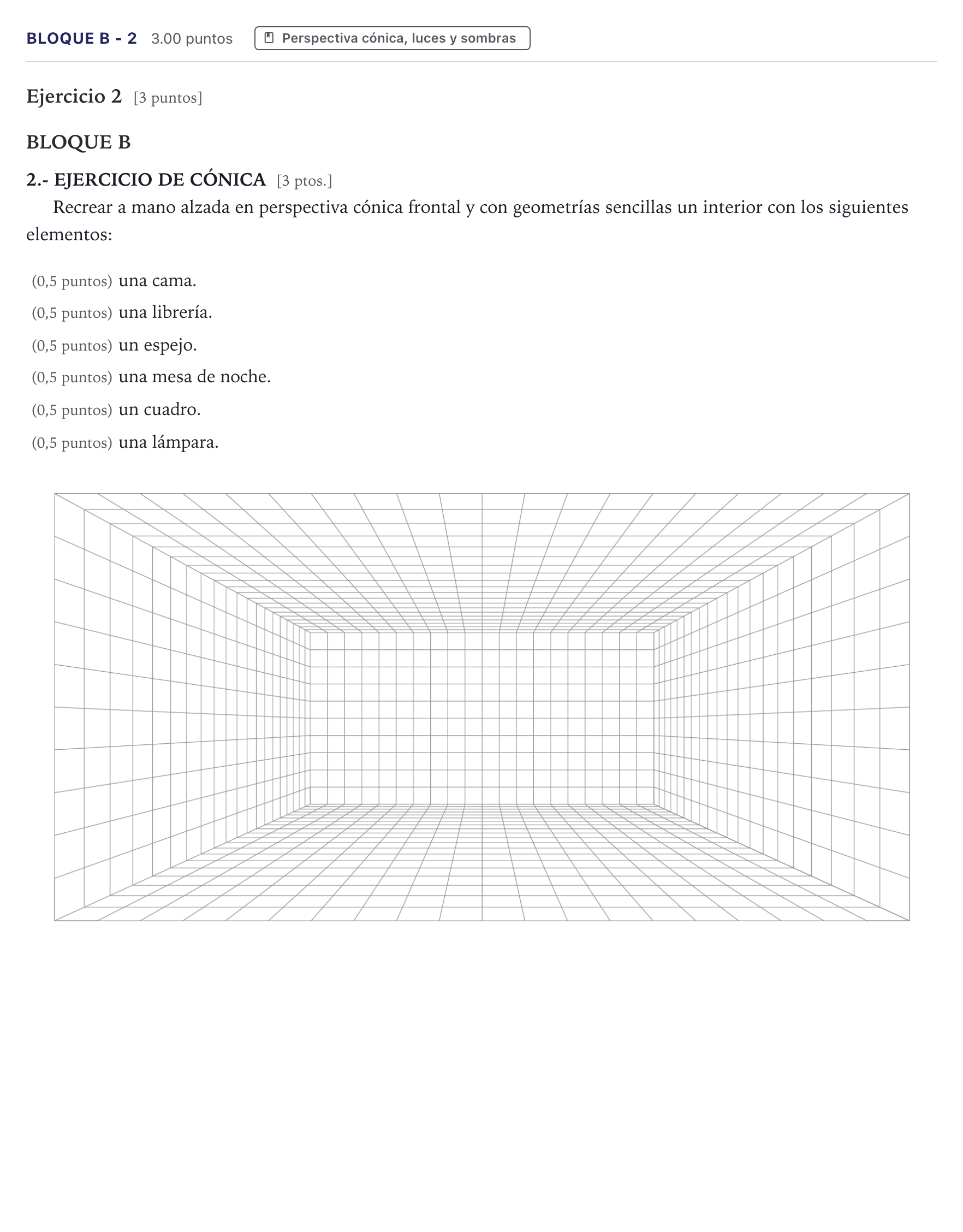 Enunciado: Bloque B - 2 · Dibujo Técnico Aplicado a las Artes Plásticas y el Diseño II PAU Canarias Junio 2024