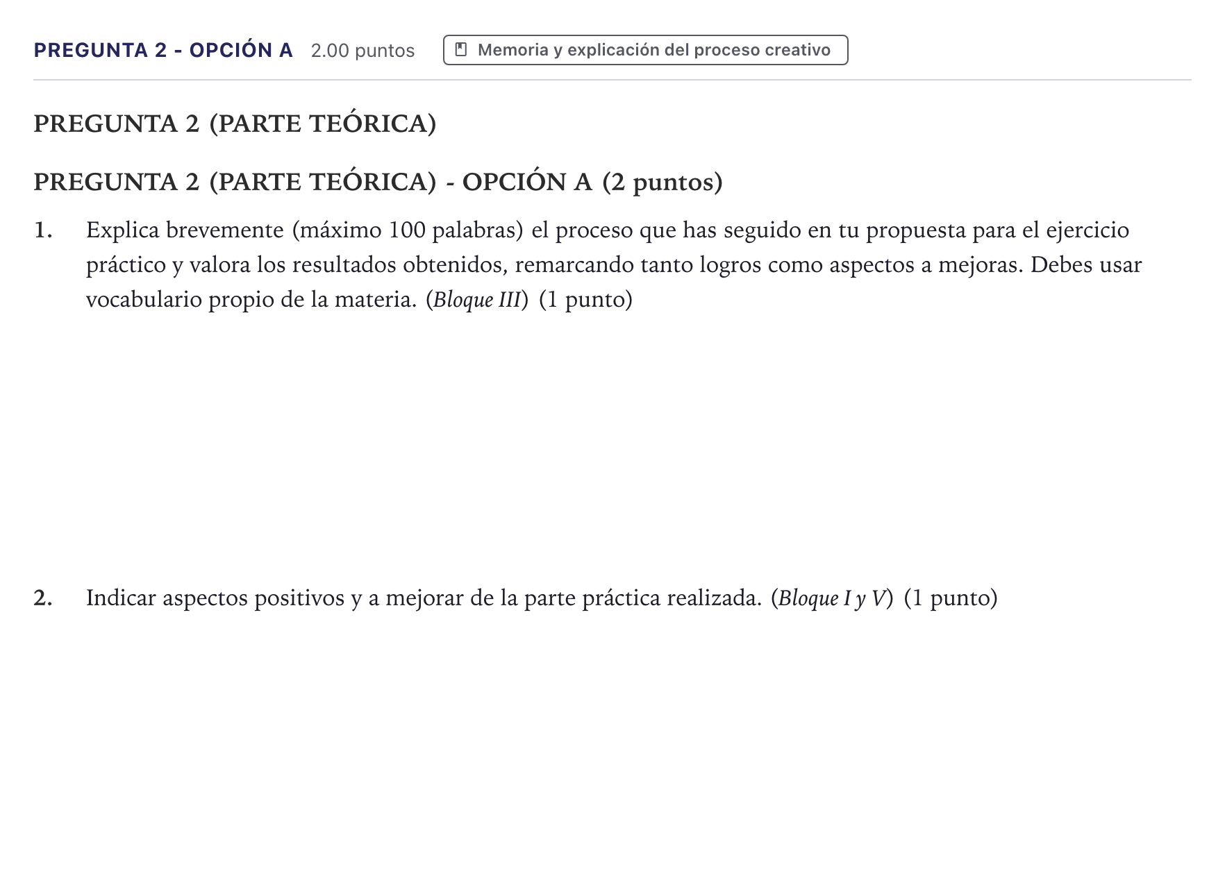 Enunciado: Pregunta 2 - Opción A · Técnicas de Expresión Gráfico-Plásticas PAU Canarias Junio 2024