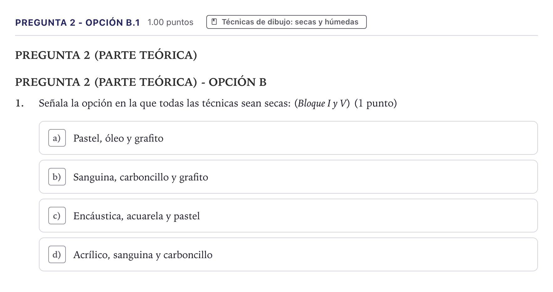 Enunciado: Pregunta 2 - Opción B.1 · Técnicas de Expresión Gráfico-Plásticas PAU Canarias Junio 2024