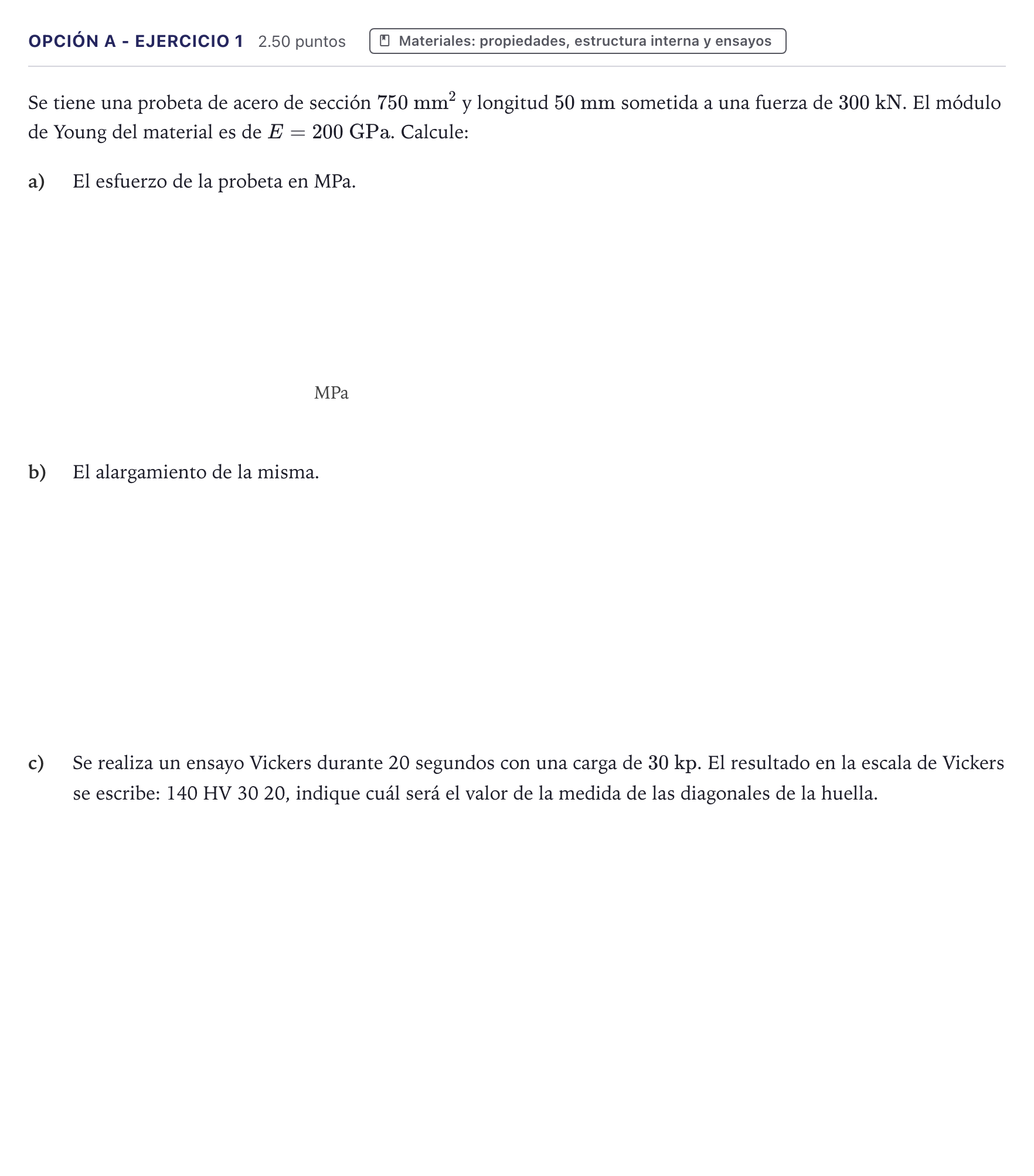 Enunciado: Opción A - Ejercicio 1 · Tecnología e Ingeniería II PAU Canarias Junio 2024