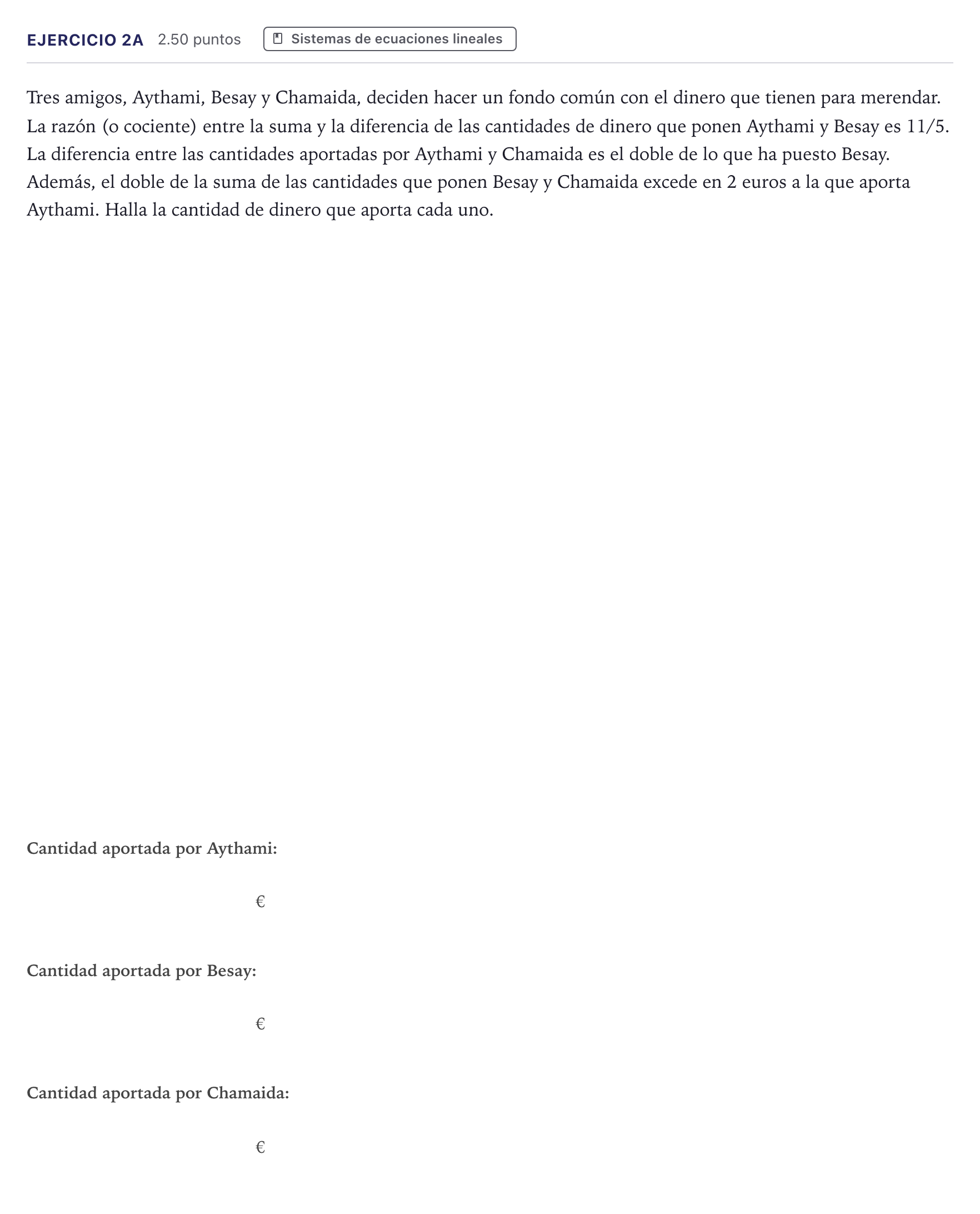 Enunciado: Ejercicio 2A · Matemáticas II PAU Canarias Julio 2024