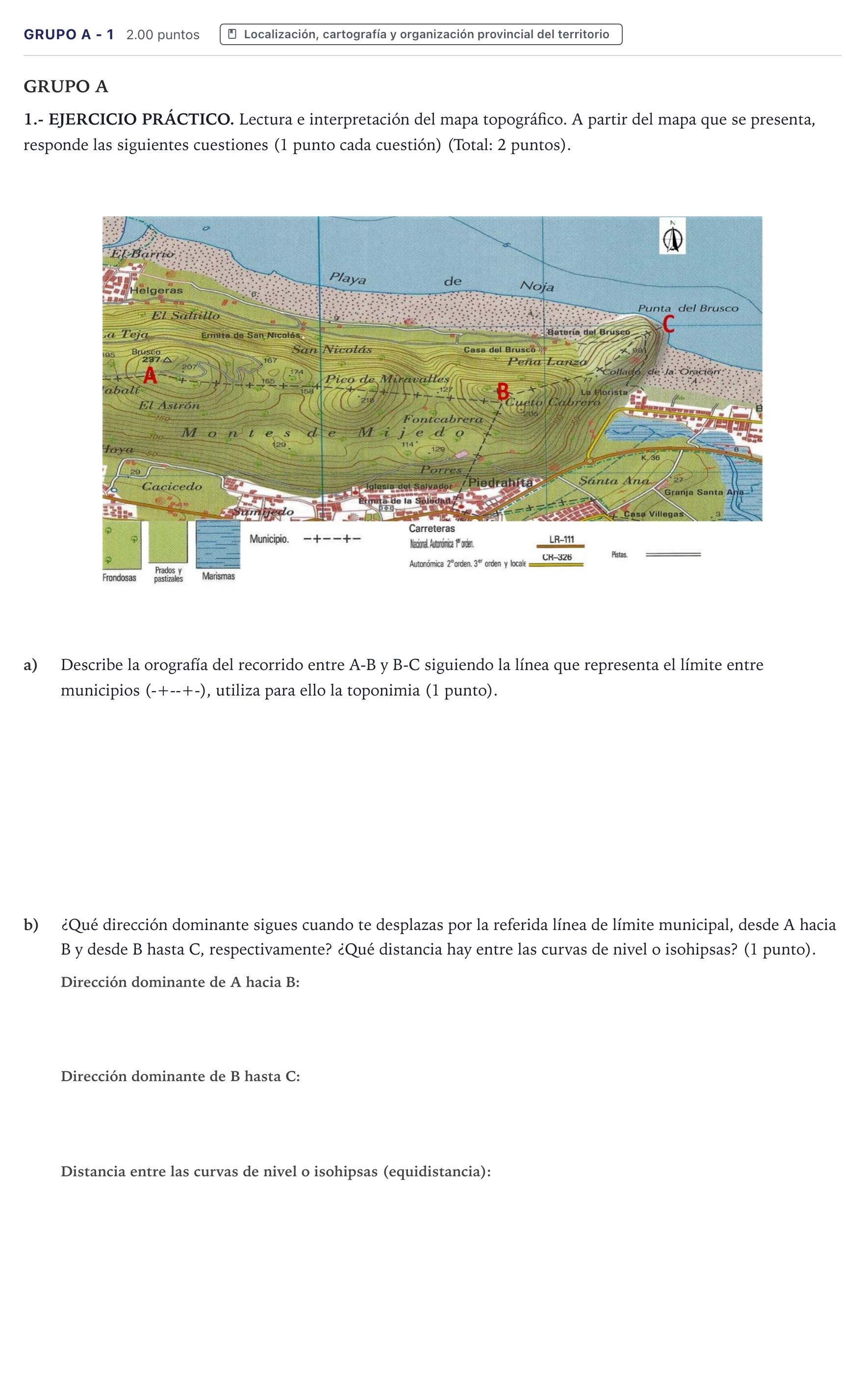 Enunciado: Ejercicio Grupo A - 1 · Geografía PAU Canarias Julio 2024