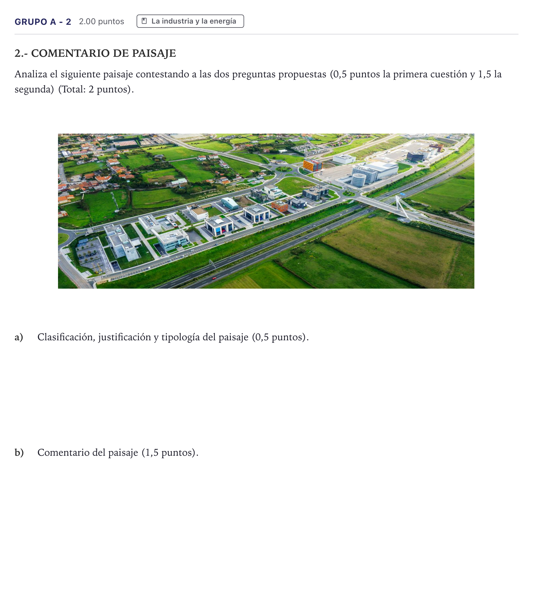 Enunciado: Ejercicio Grupo A - 2 · Geografía PAU Canarias Julio 2024