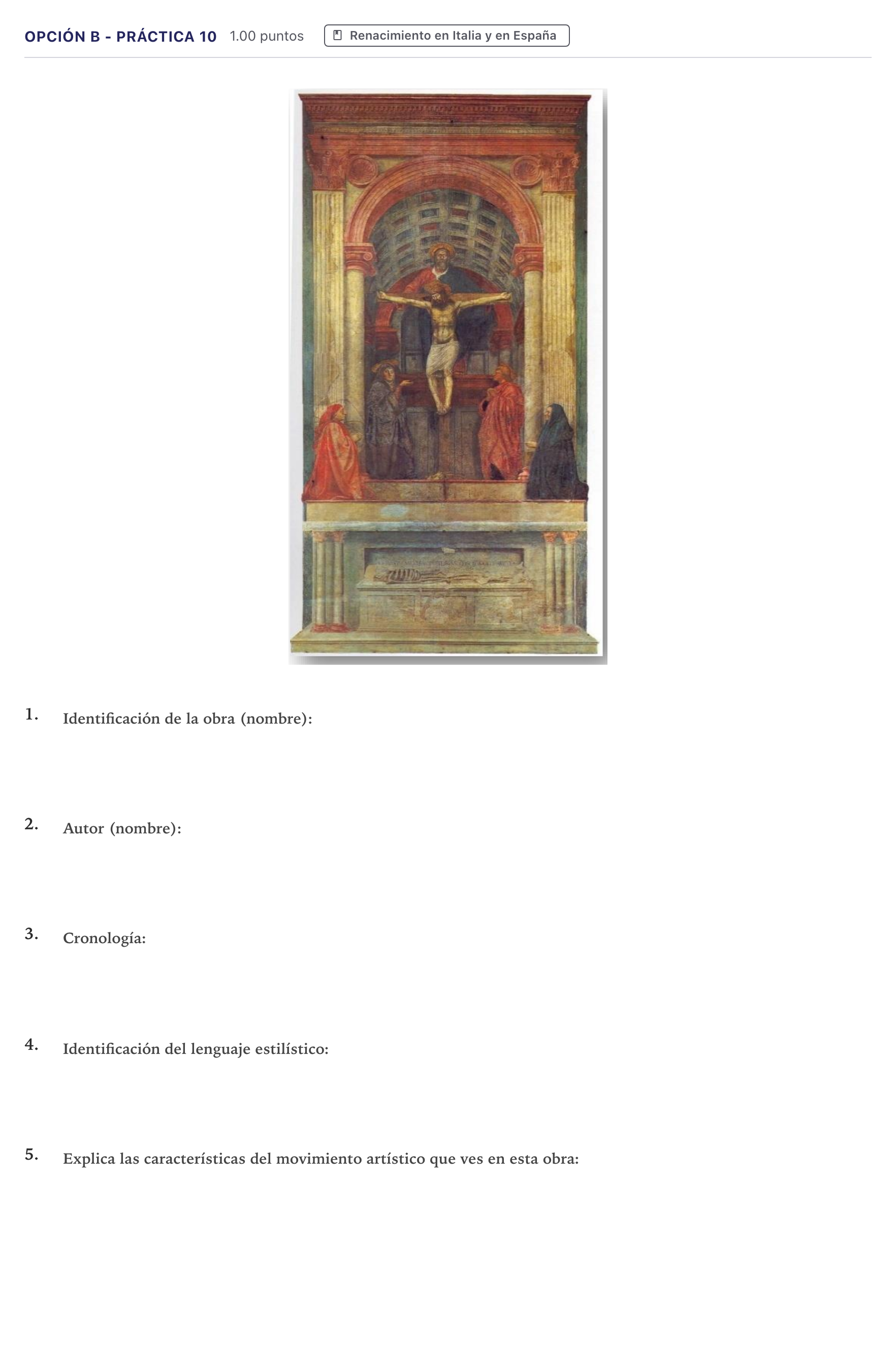 Enunciado: Opción B - Práctica 10 · Historia del Arte PAU Canarias Julio 2024