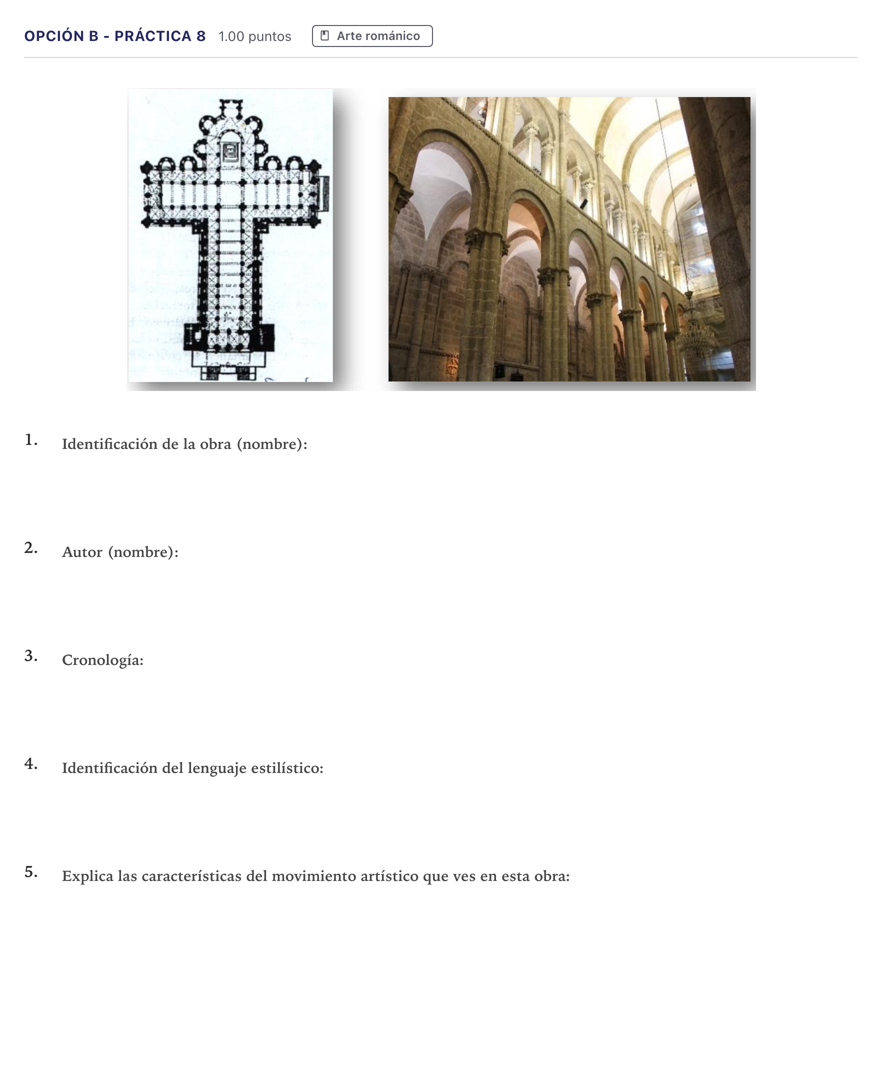 Enunciado: Opción B - Práctica 8 · Historia del Arte PAU Canarias Julio 2024