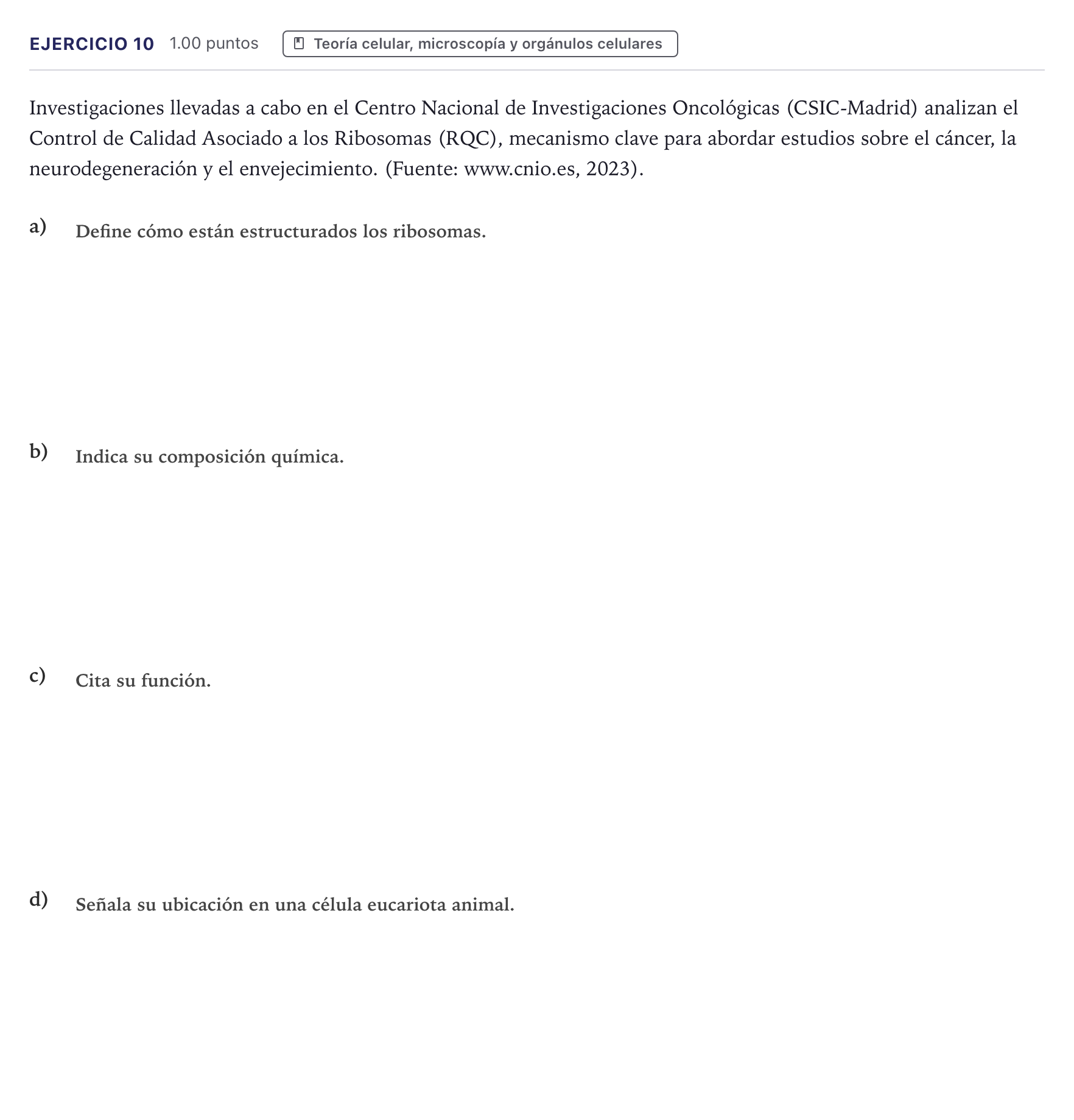 Enunciado: Problema 10 · Biología PAU Canarias Julio 2024