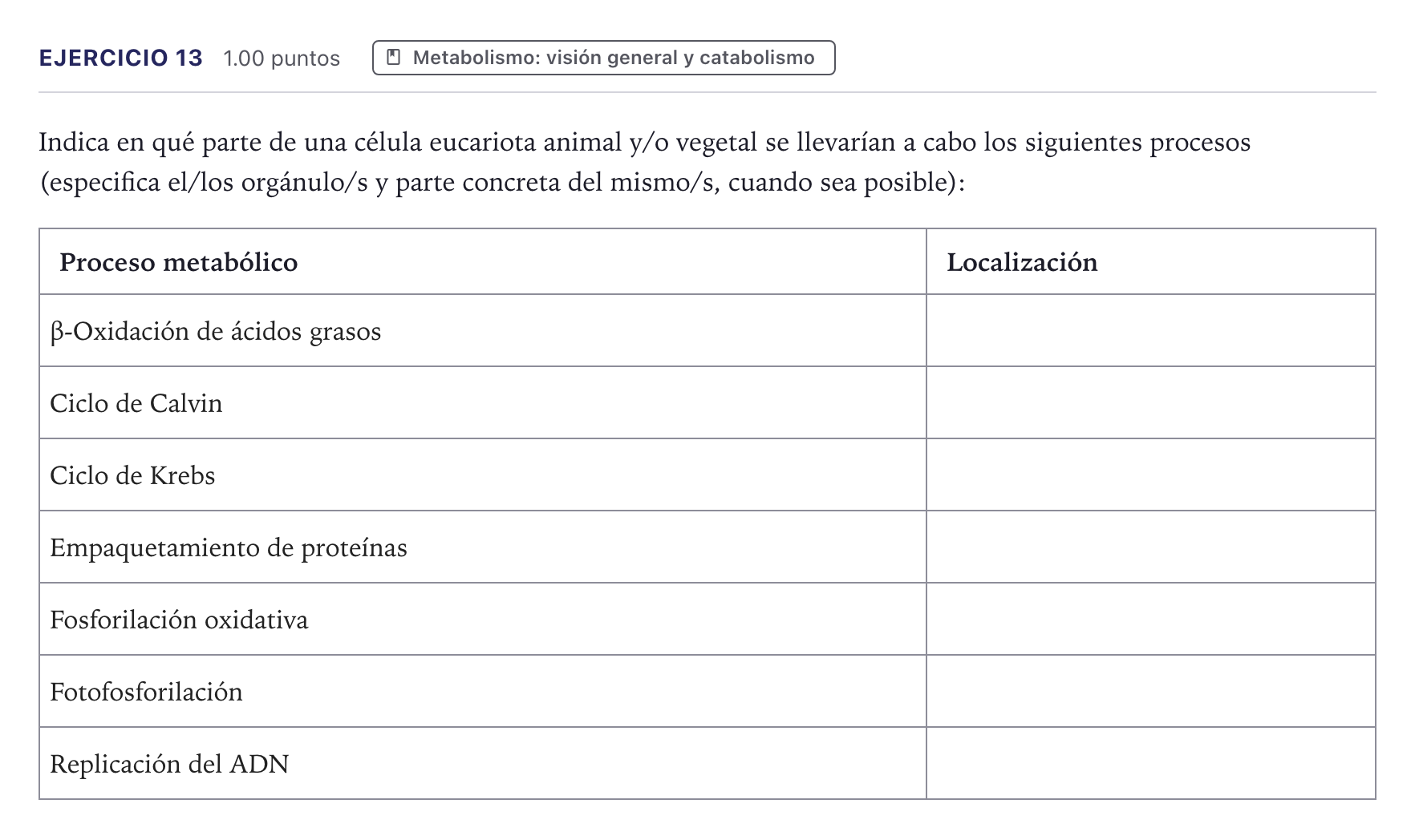 Enunciado: Problema 13 · Biología PAU Canarias Julio 2024