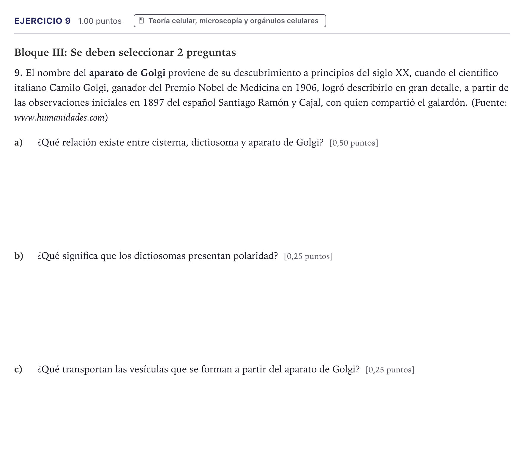 Enunciado: Problema 9 · Biología PAU Canarias Julio 2024