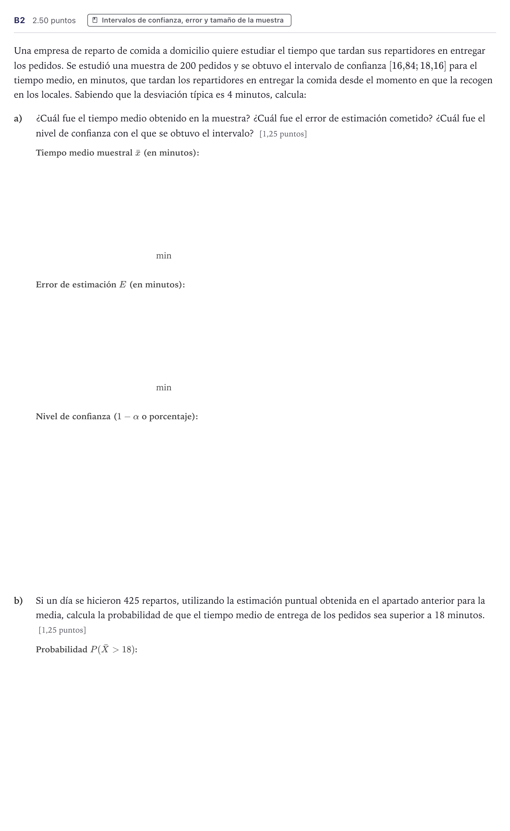 Enunciado: Ejercicio B2 · Matemáticas aplicadas a las Ciencias Sociales II PAU Canarias Julio 2024