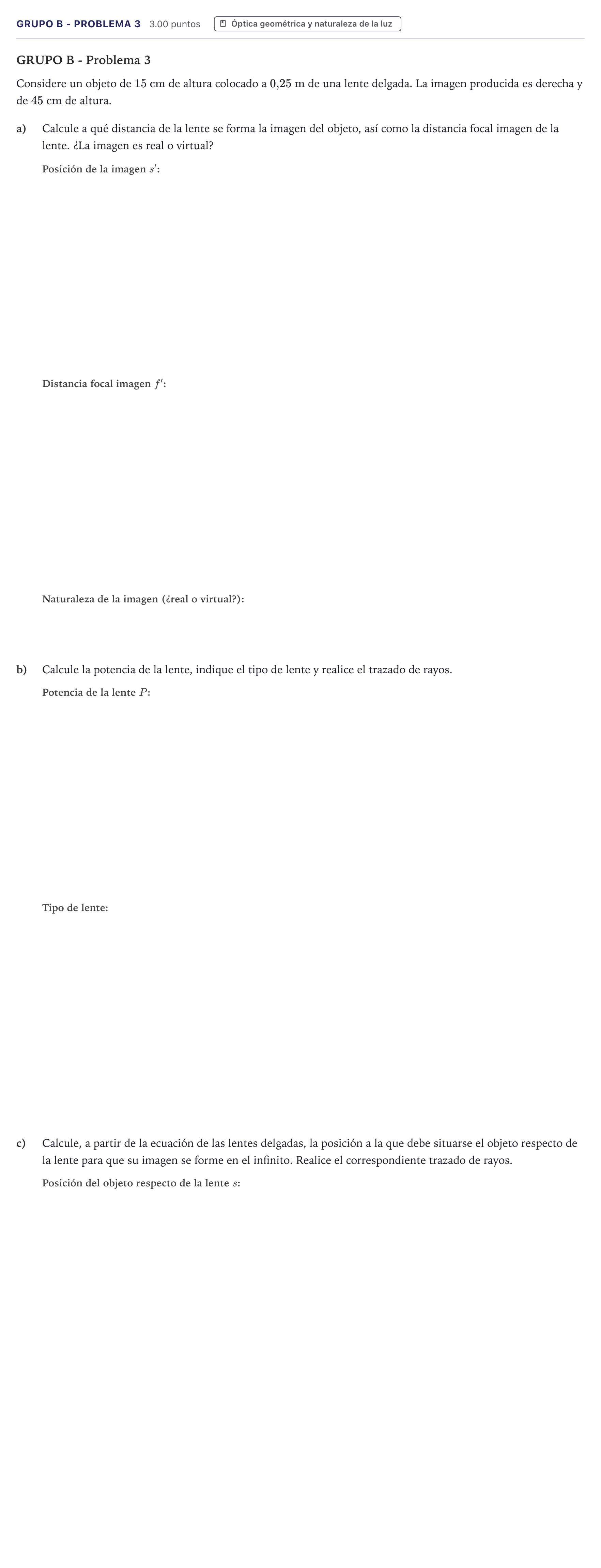 Enunciado: Ejercicio Grupo B - Problema 3 · Física PAU Canarias Julio 2024
