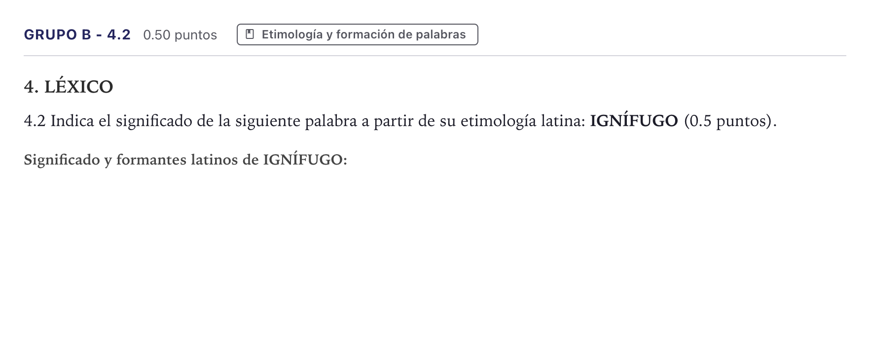 Enunciado: Ejercicio Grupo B - 4.2 · Latín II PAU Canarias Julio 2024