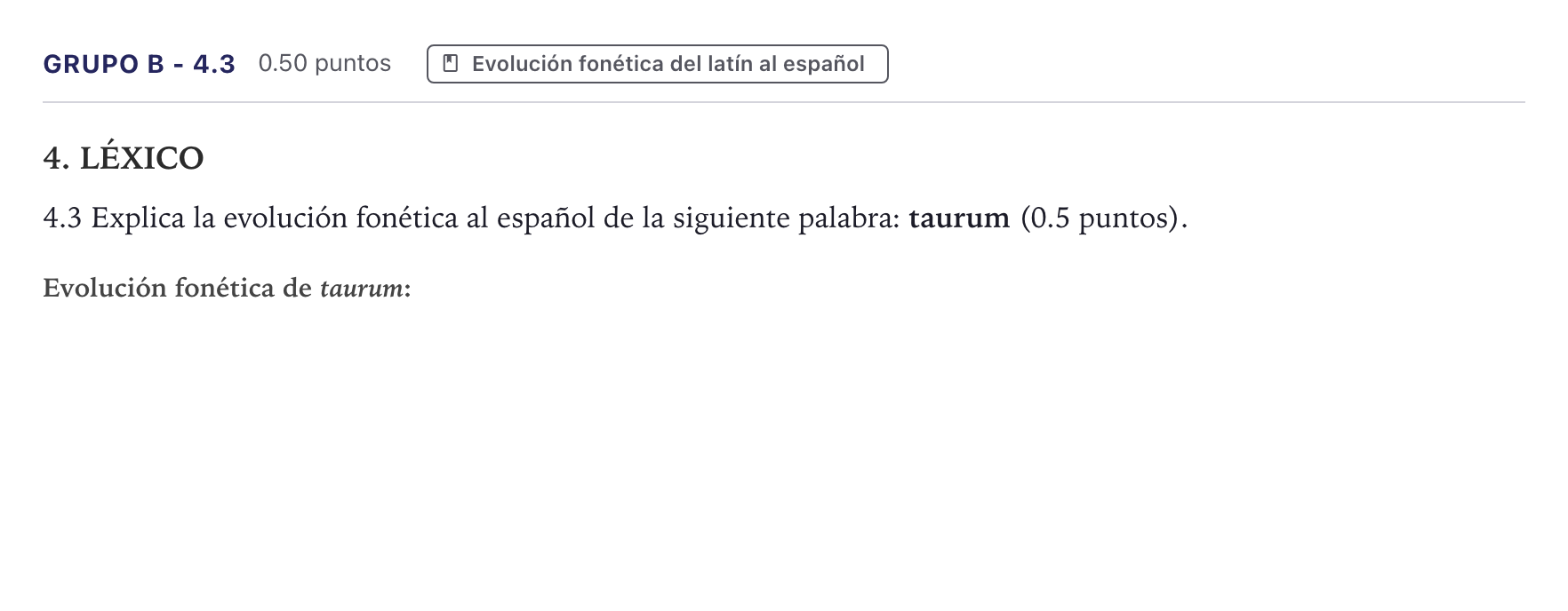 Enunciado: Ejercicio Grupo B - 4.3 · Latín II PAU Canarias Julio 2024