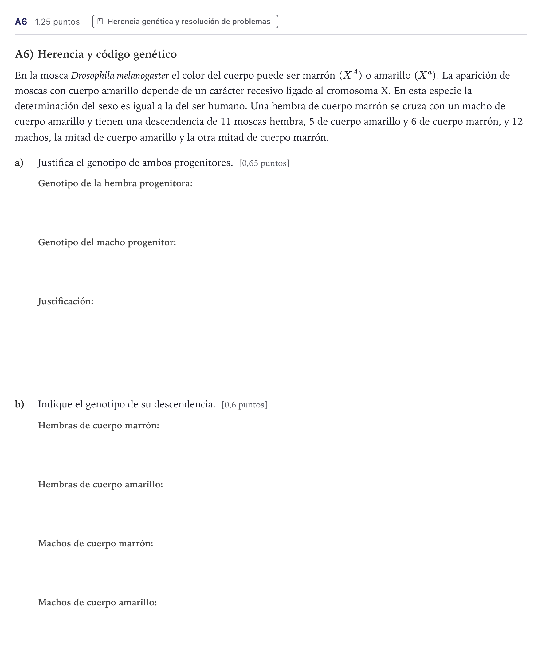 Enunciado: Ejercicio A6 · Ciencias Generales PAU Canarias Julio (Ciencias) 2024