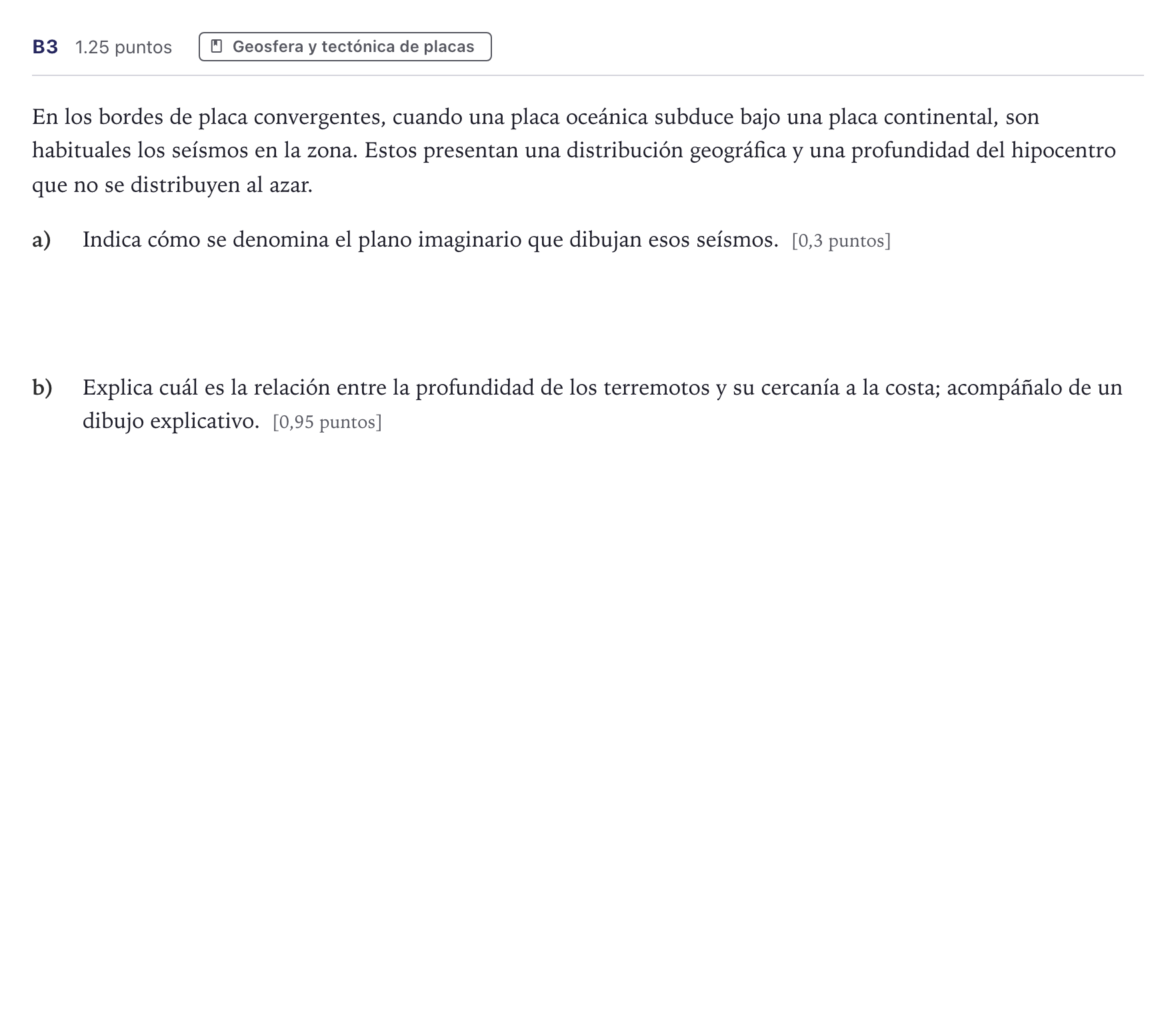Enunciado: Ejercicio B3 · Ciencias Generales PAU Canarias Julio (Ciencias) 2024