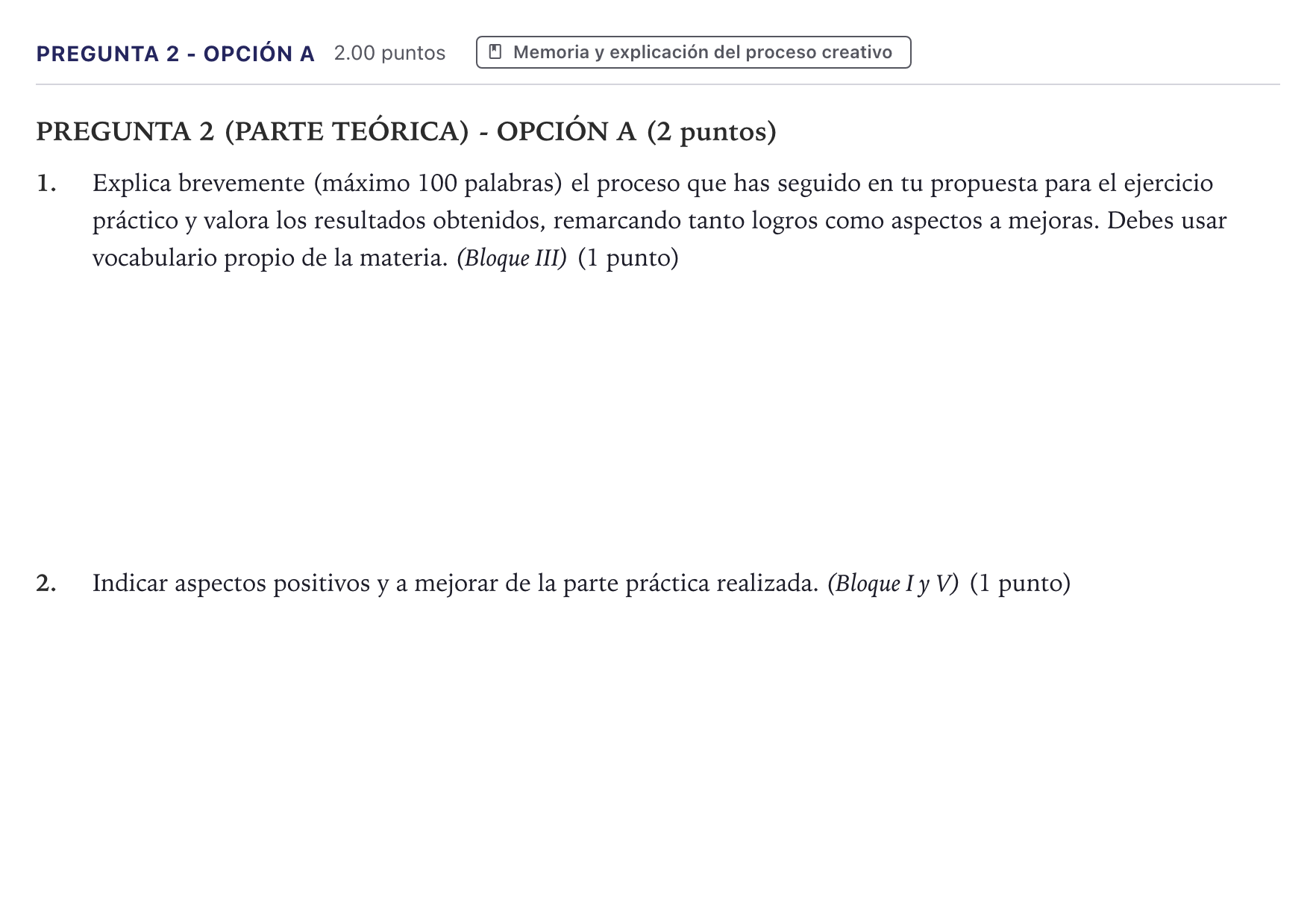 Enunciado: Pregunta 2 - Opción A · Técnicas de Expresión Gráfico-Plásticas PAU Canarias Julio 2024