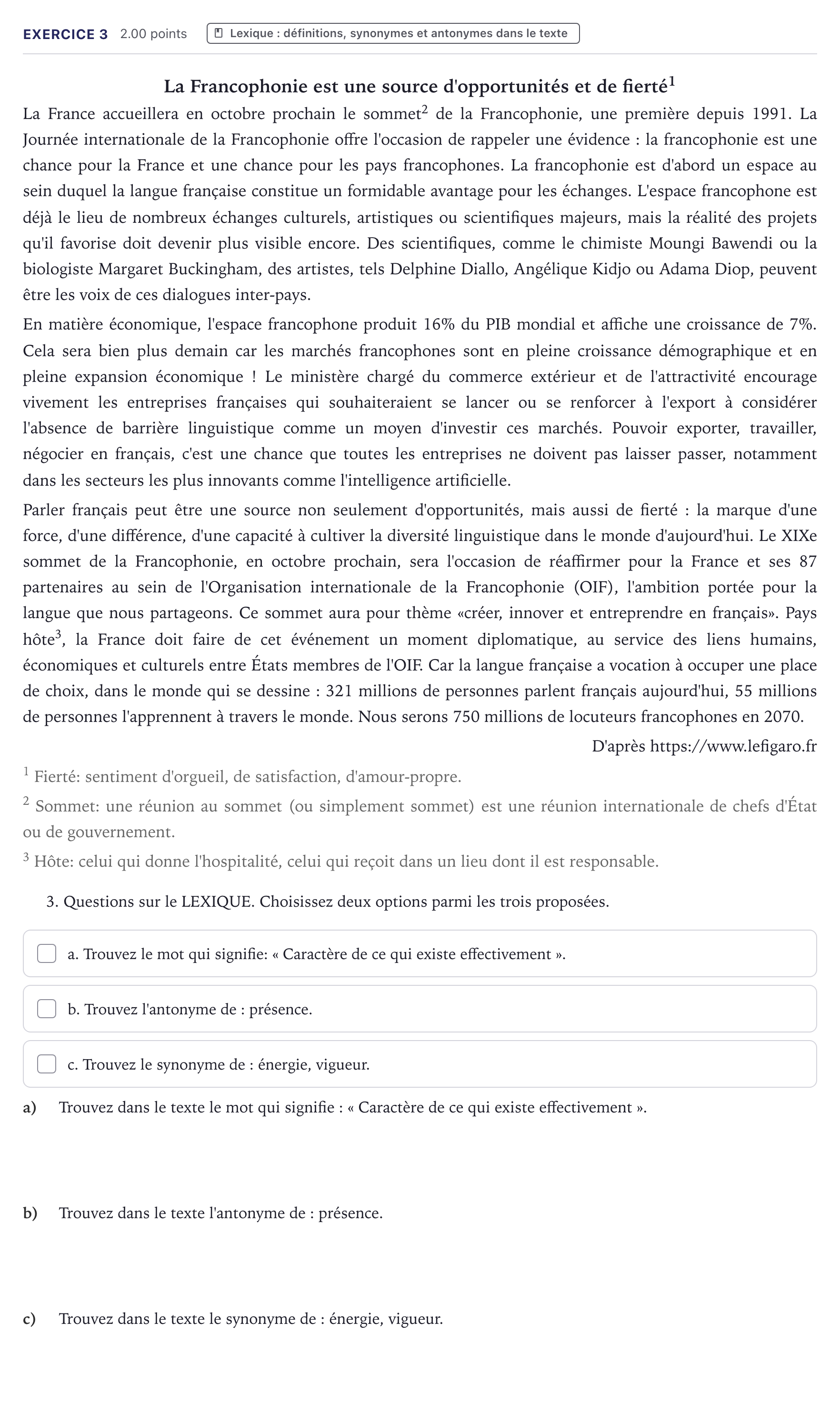 Enunciado: Problema 3 · Francés PAU Canarias Junio (Ciencias) 2025