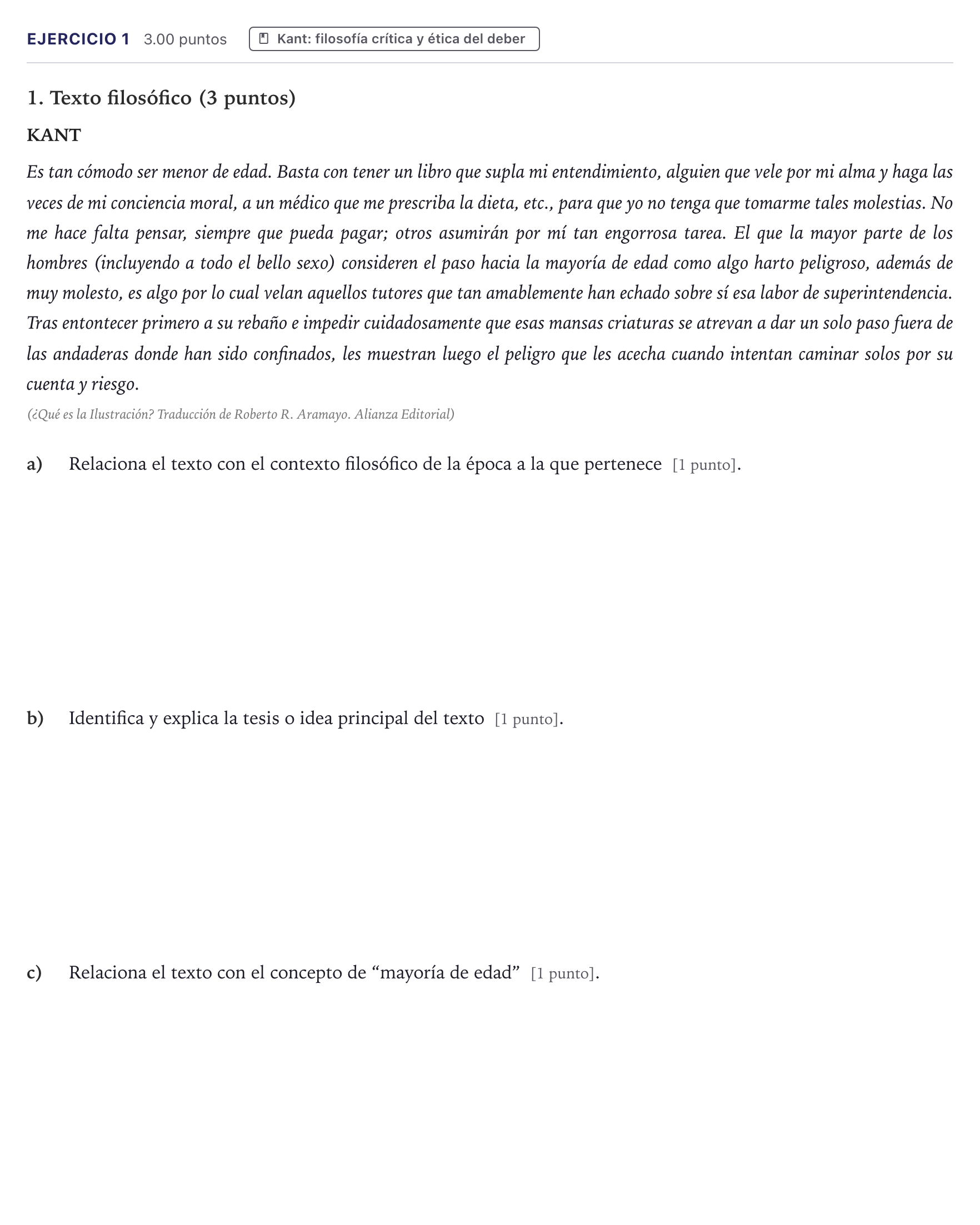 Enunciado: Problema 1 · Historia de la Filosofía PAU Canarias Junio (Ciencias) 2025