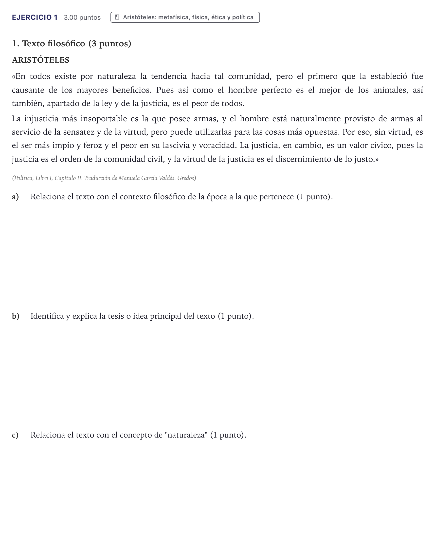 Enunciado: Problema 1 · Historia de la Filosofía PAU Canarias Junio (Humanidades) 2025