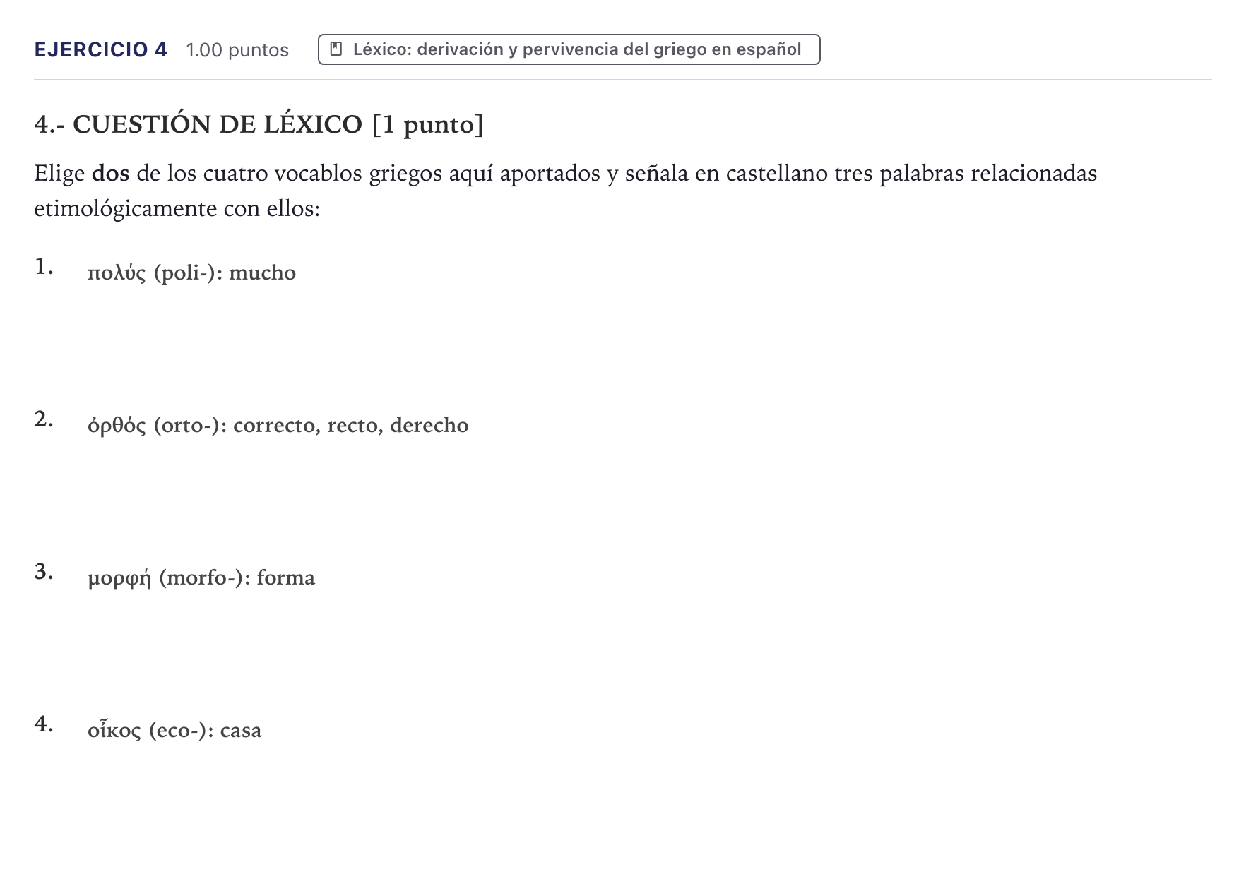 Enunciado: Problema 4 · Griego II PAU Canarias Junio 2025