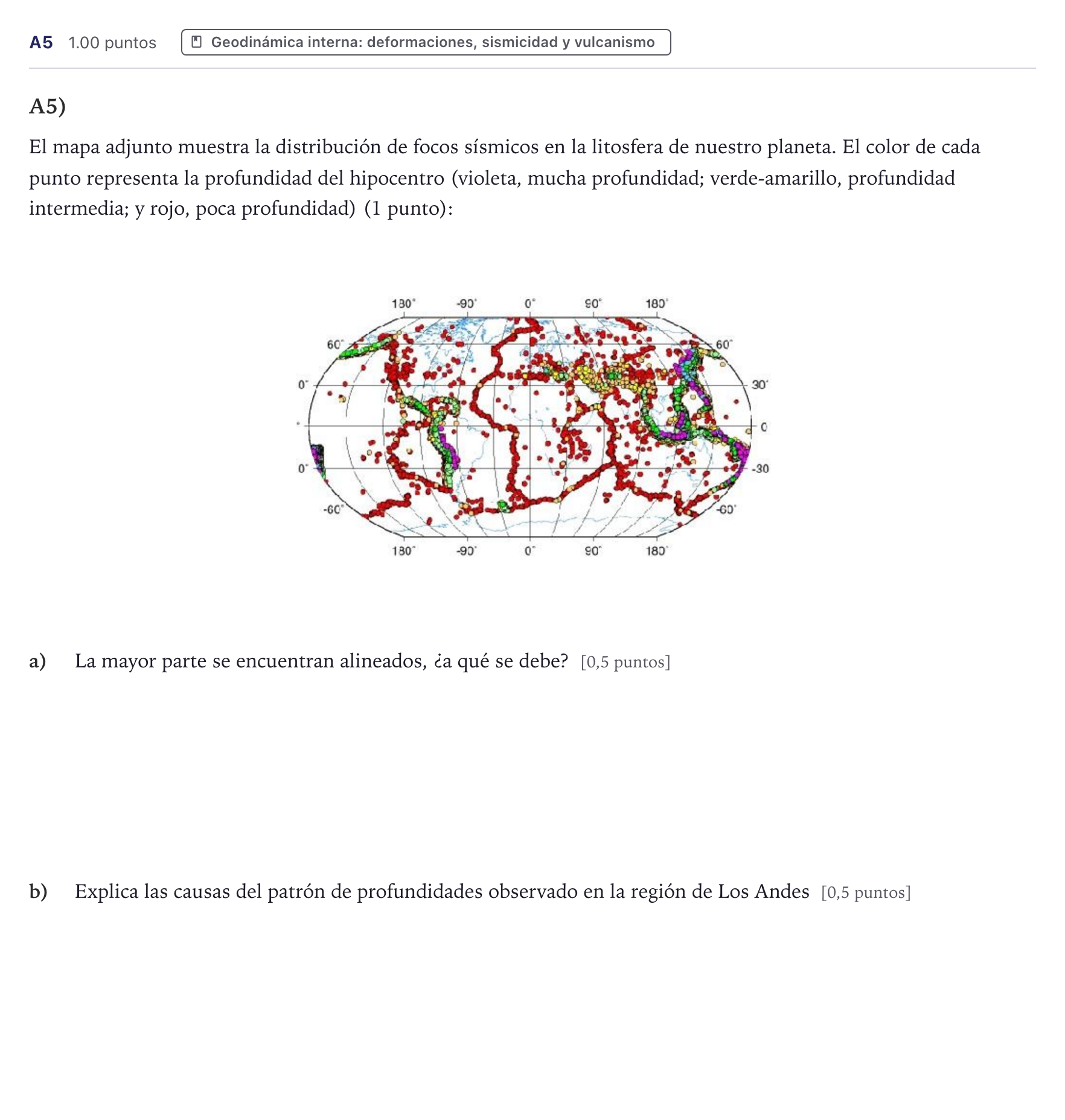 Enunciado: Ejercicio A5 · Geología PAU Canarias Junio (Ciencias) 2025