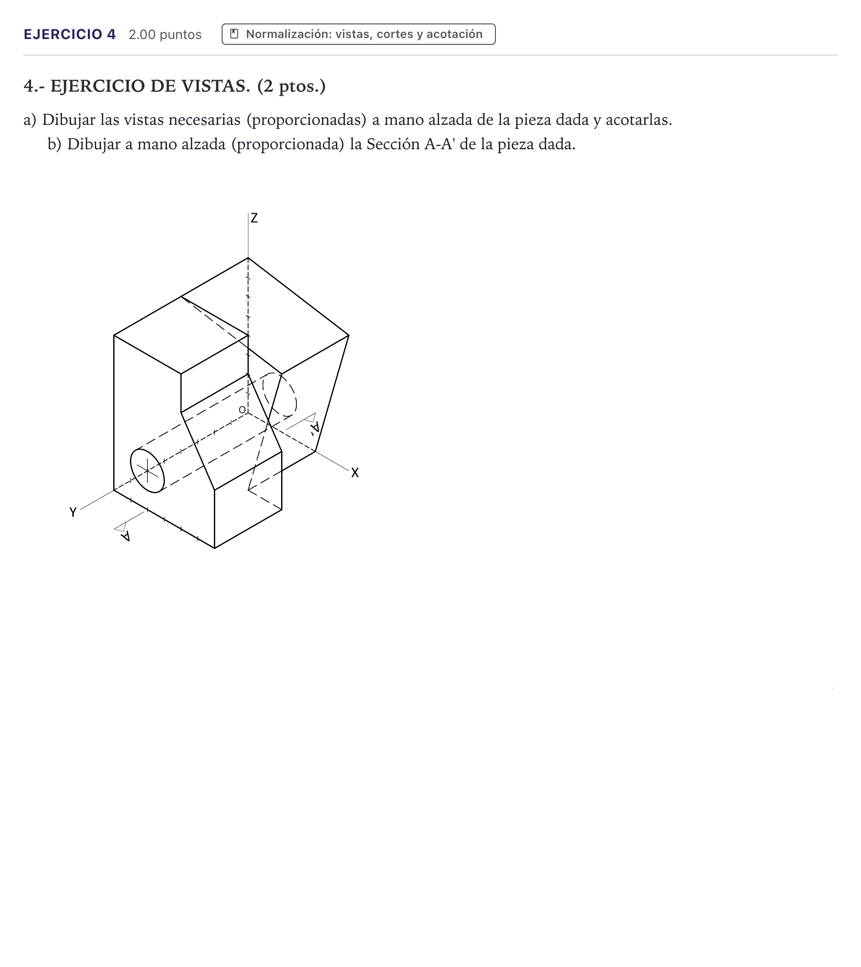 Enunciado: Problema 4 · Dibujo técnico II PAU Canarias Junio 2025