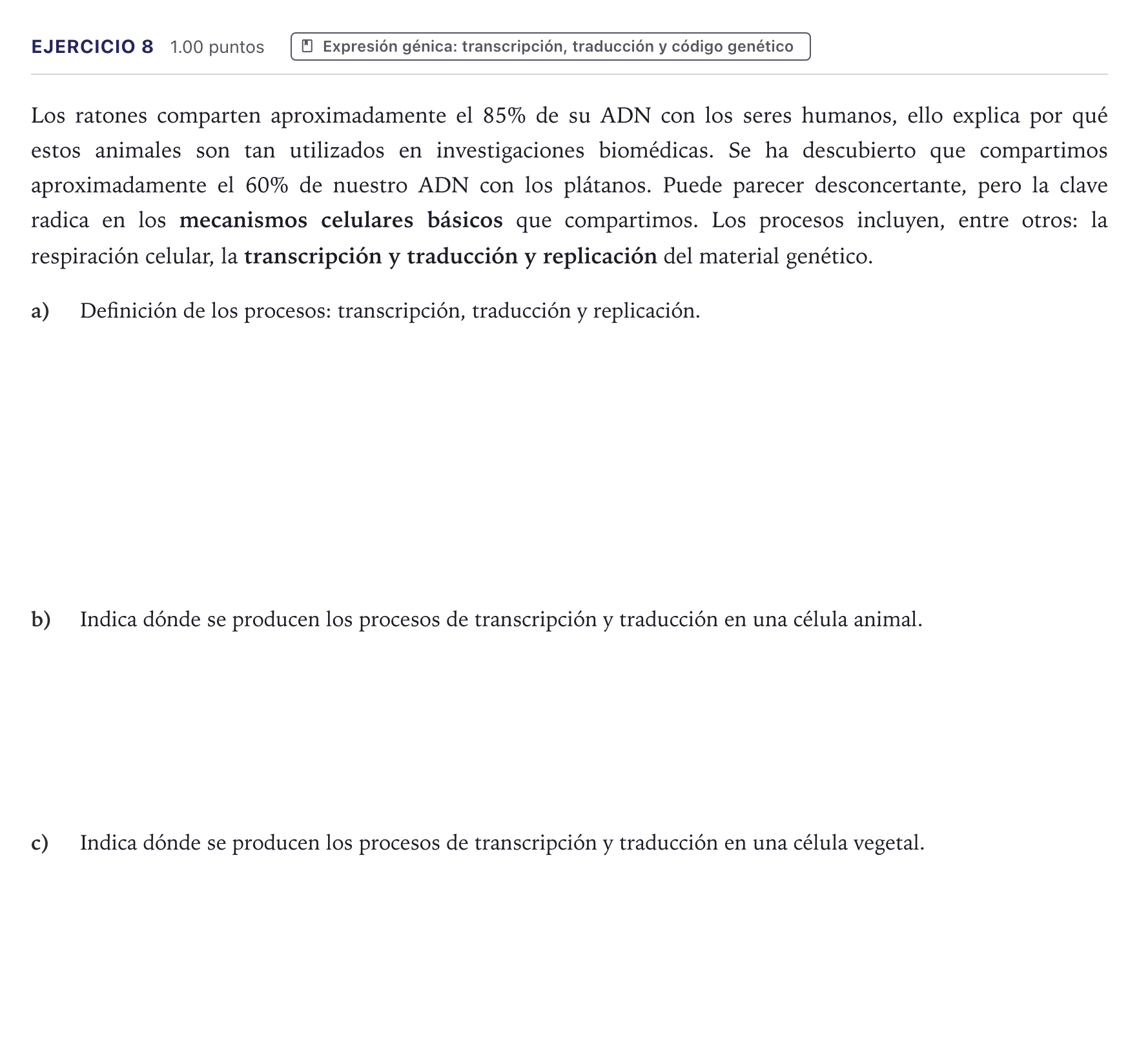 Enunciado: Problema 8 · Biología PAU Canarias Junio 2025