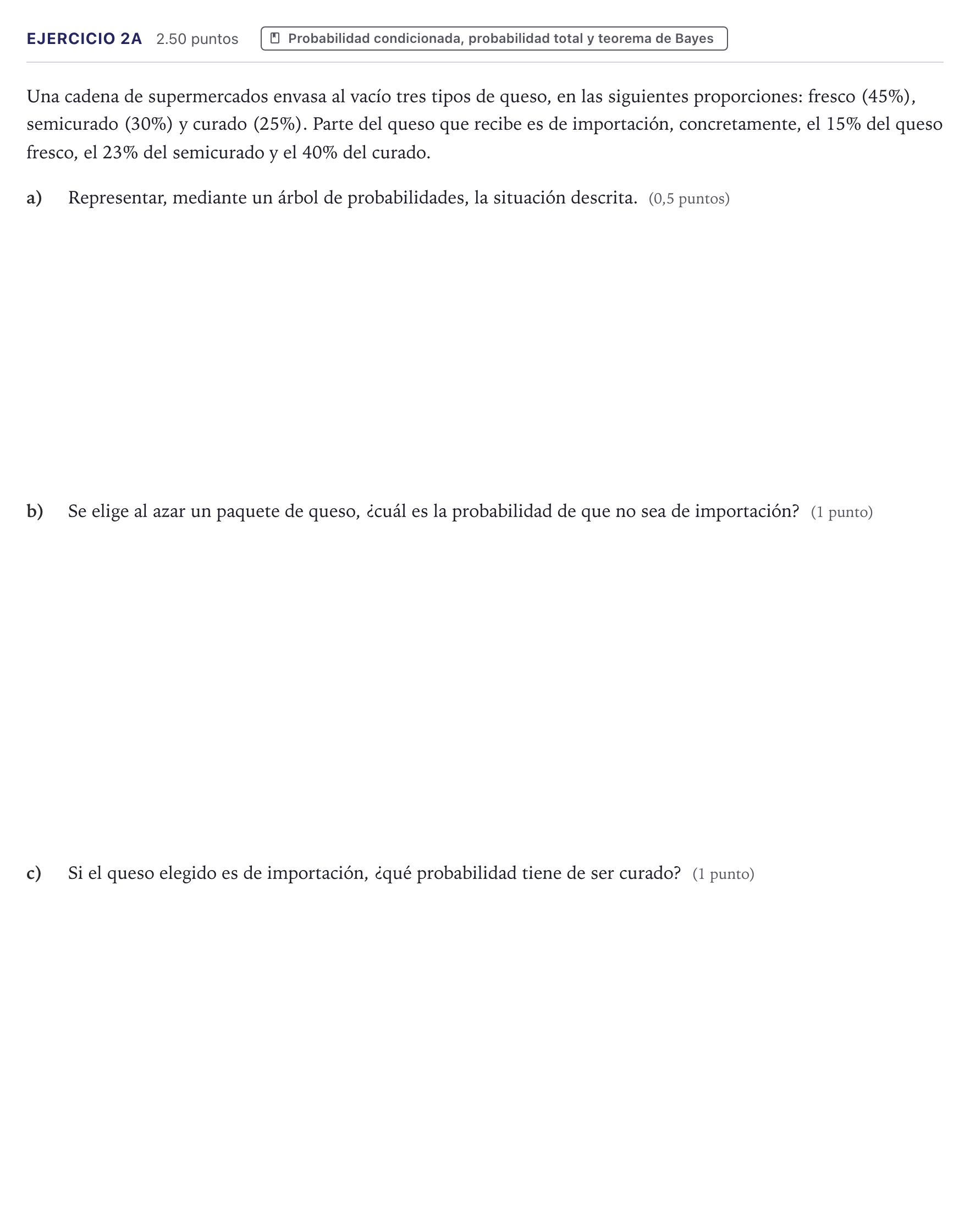 Enunciado: Ejercicio 2A · Matemáticas aplicadas a las Ciencias Sociales II PAU Canarias Junio 2025