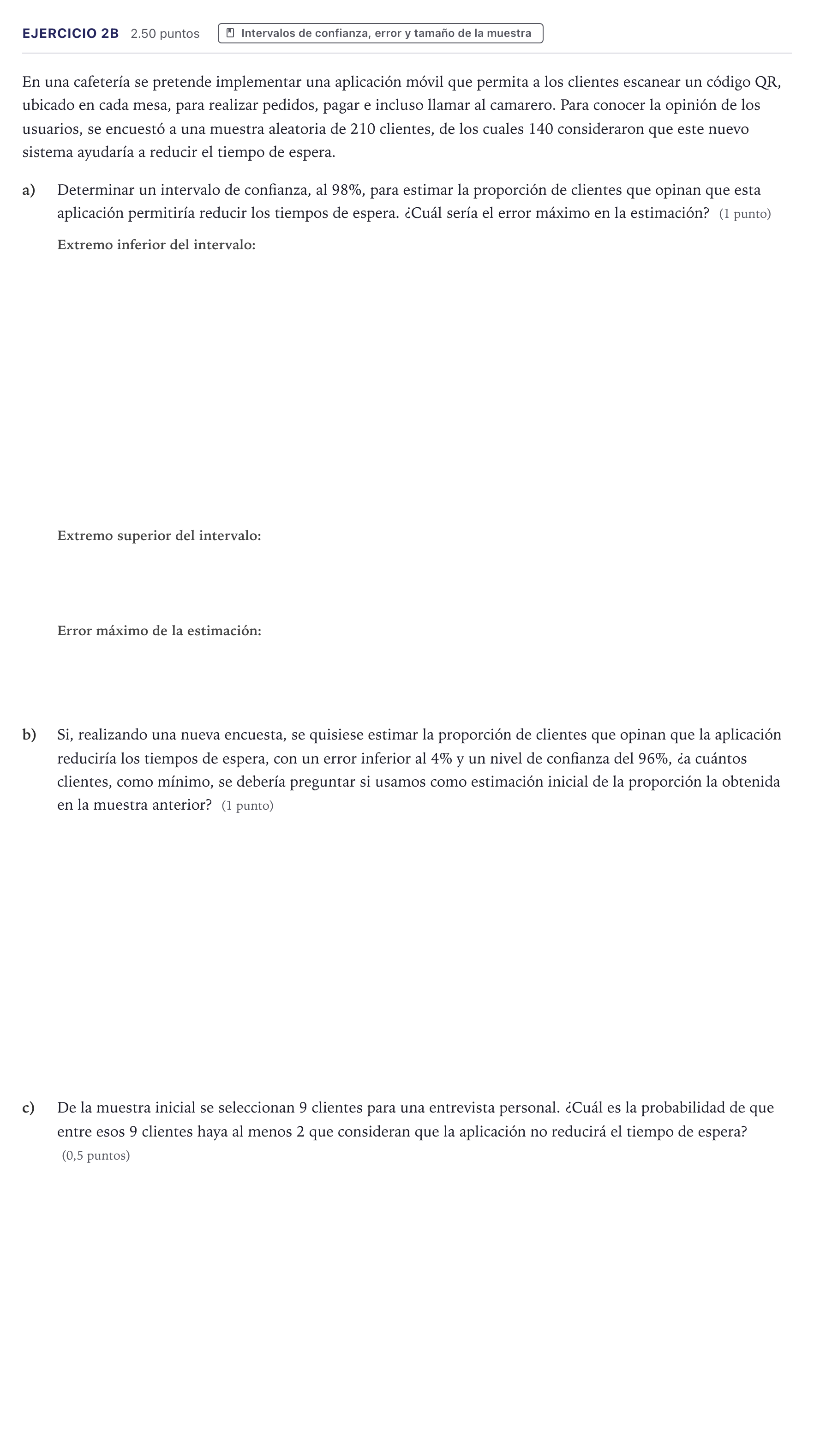 Enunciado: Ejercicio 2B · Matemáticas aplicadas a las Ciencias Sociales II PAU Canarias Junio 2025