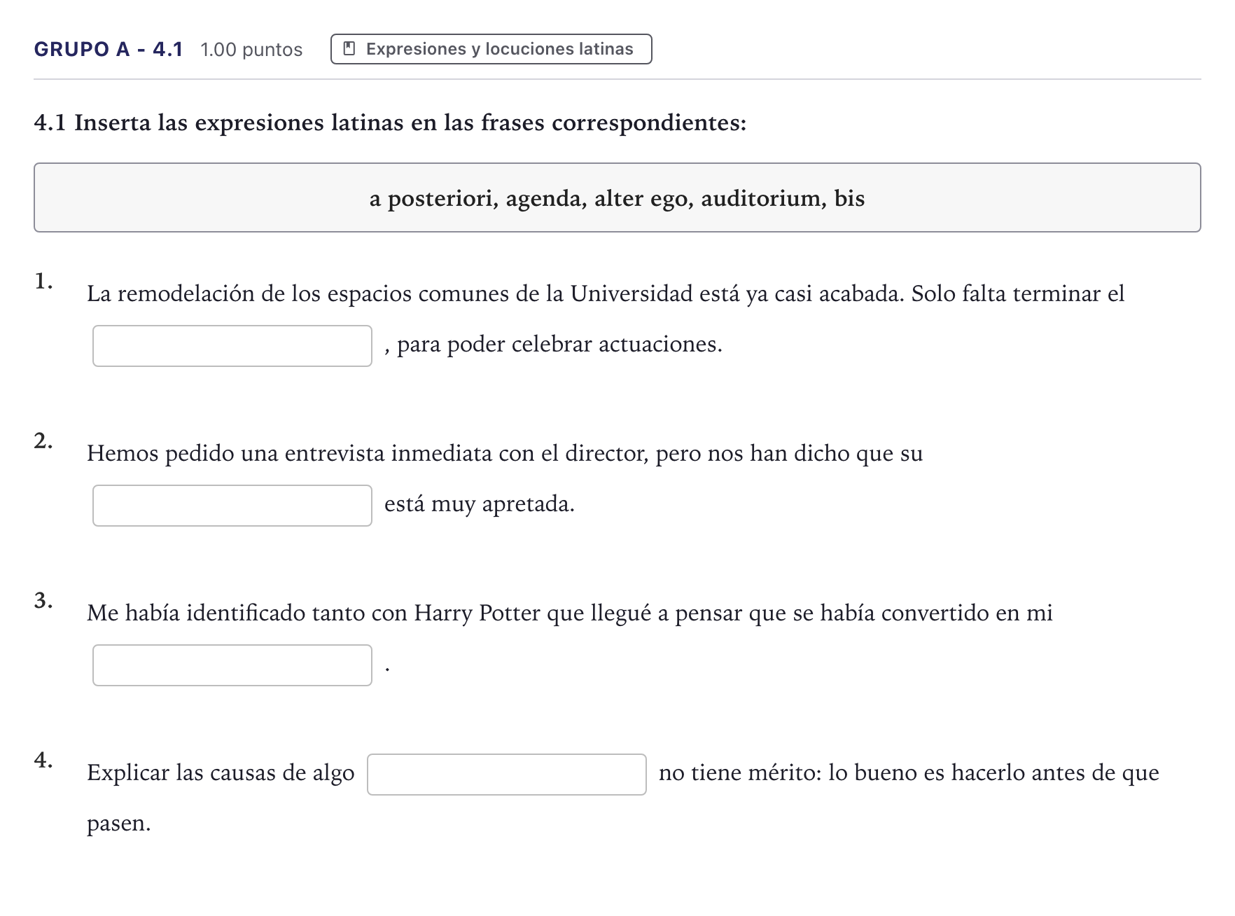 Enunciado: Ejercicio Grupo A - 4.1 · Latín II PAU Canarias Junio 2025