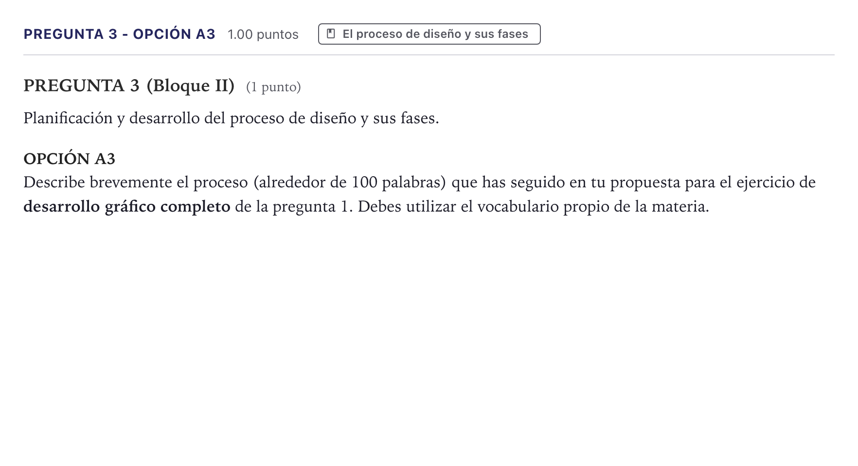 Enunciado: Pregunta 3 - Opción A3 · Diseño PAU Canarias Junio 2025
