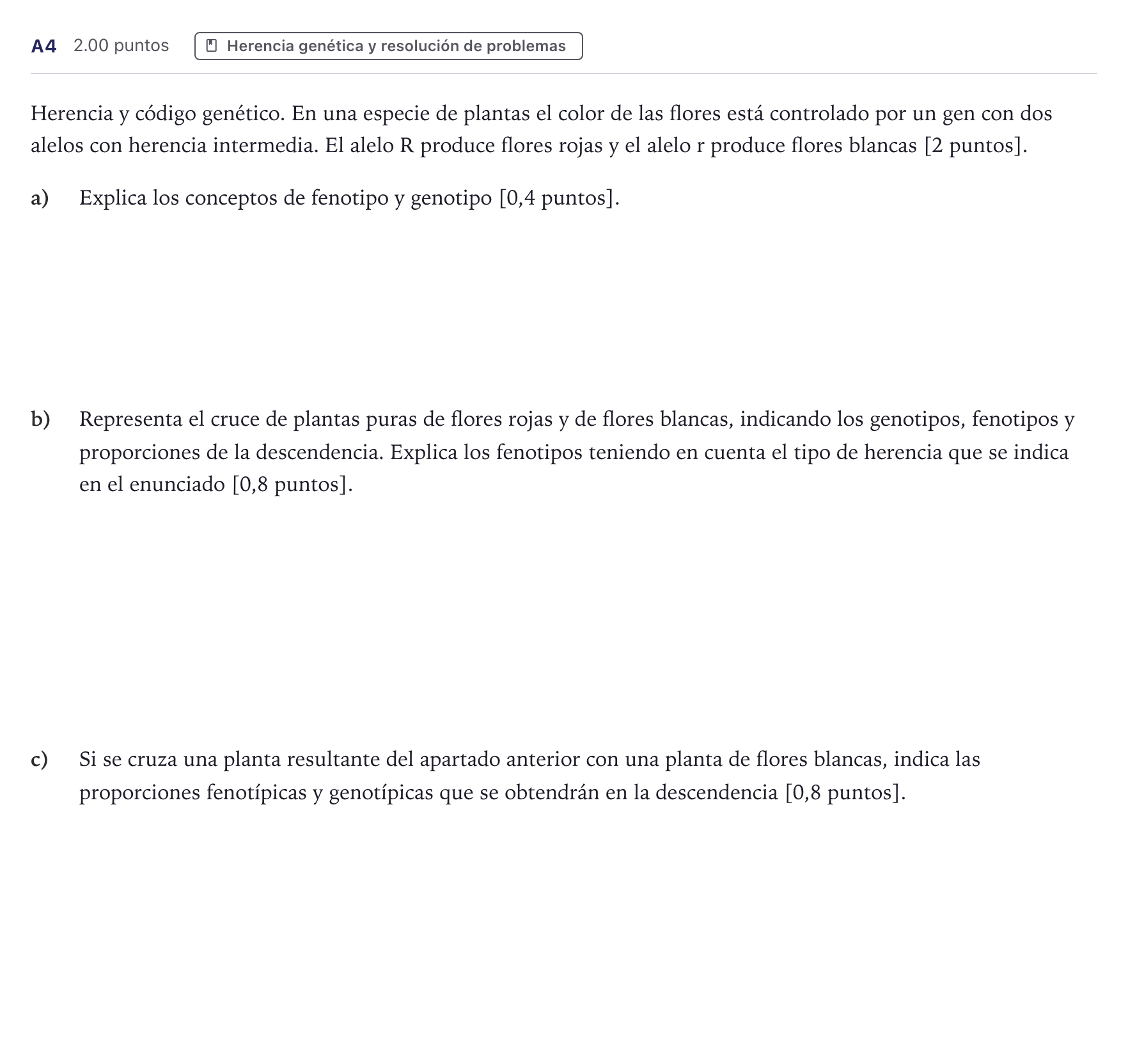 Enunciado: Ejercicio A4 · Ciencias Generales PAU Canarias Junio (Ciencias) 2025