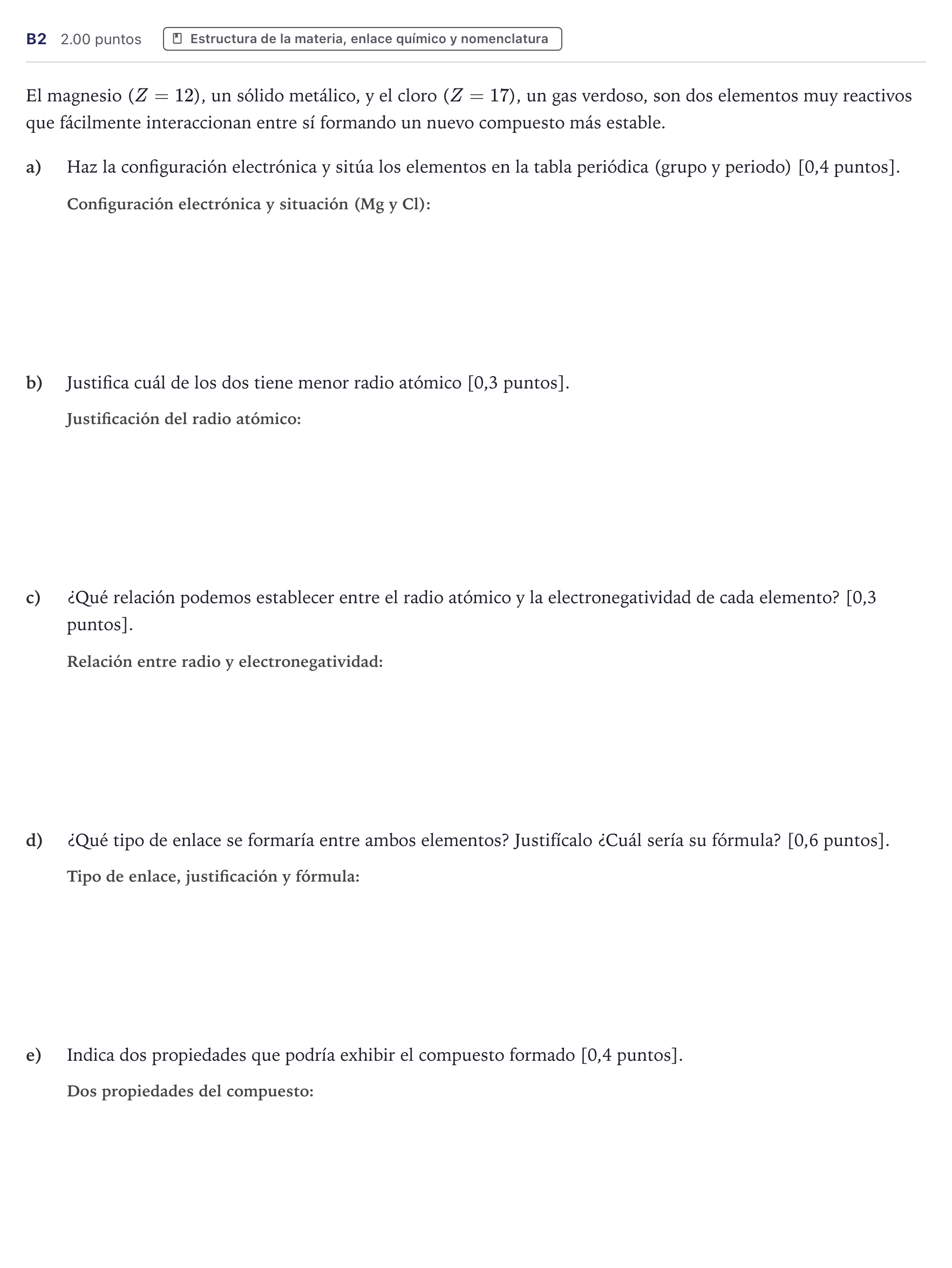 Enunciado: Ejercicio B2 · Ciencias Generales PAU Canarias Junio (Ciencias) 2025