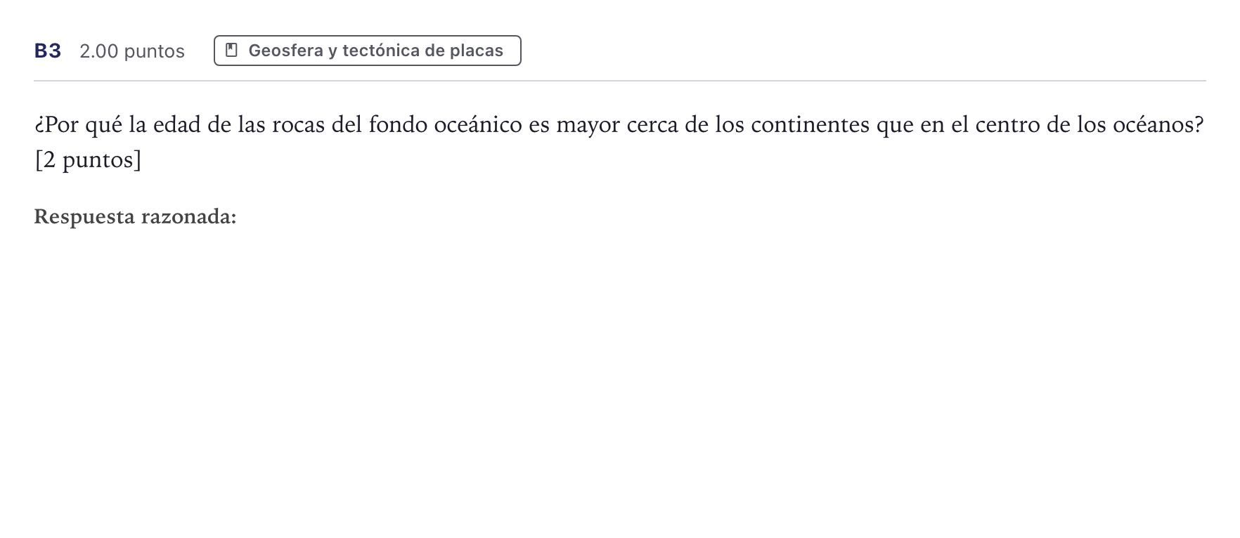 Enunciado: Ejercicio B3 · Ciencias Generales PAU Canarias Junio (Ciencias) 2025