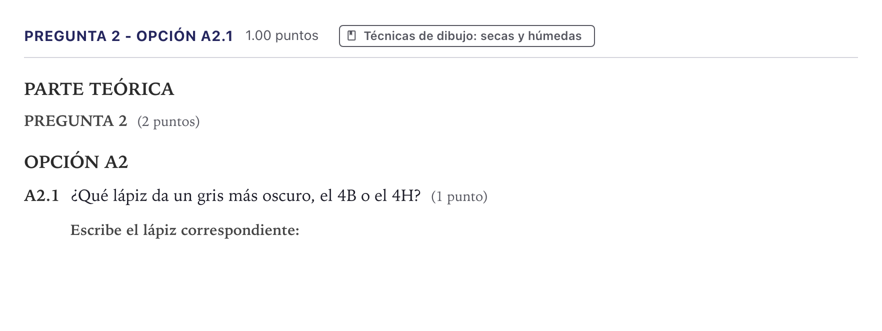 Enunciado: Pregunta 2 - Opción A2.1 · Técnicas de Expresión Gráfico-Plásticas PAU Canarias Junio 2025