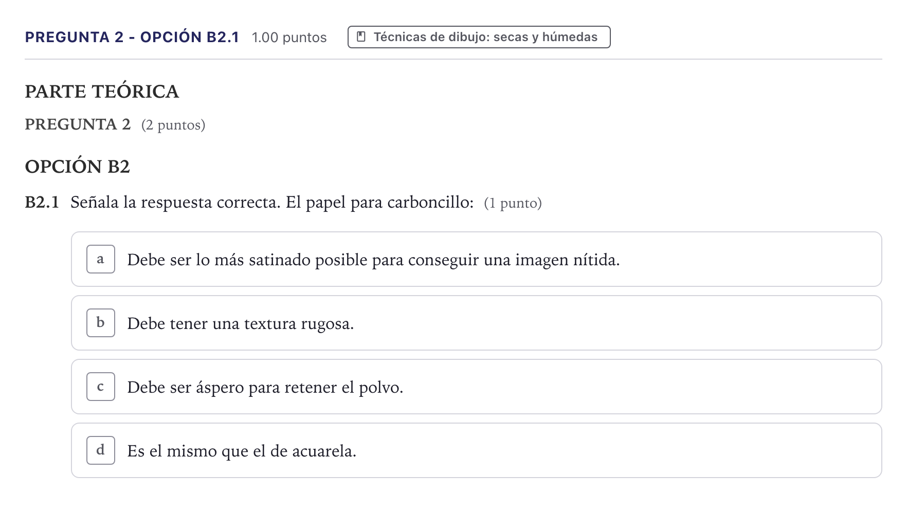 Enunciado: Pregunta 2 - Opción B2.1 · Técnicas de Expresión Gráfico-Plásticas PAU Canarias Junio 2025