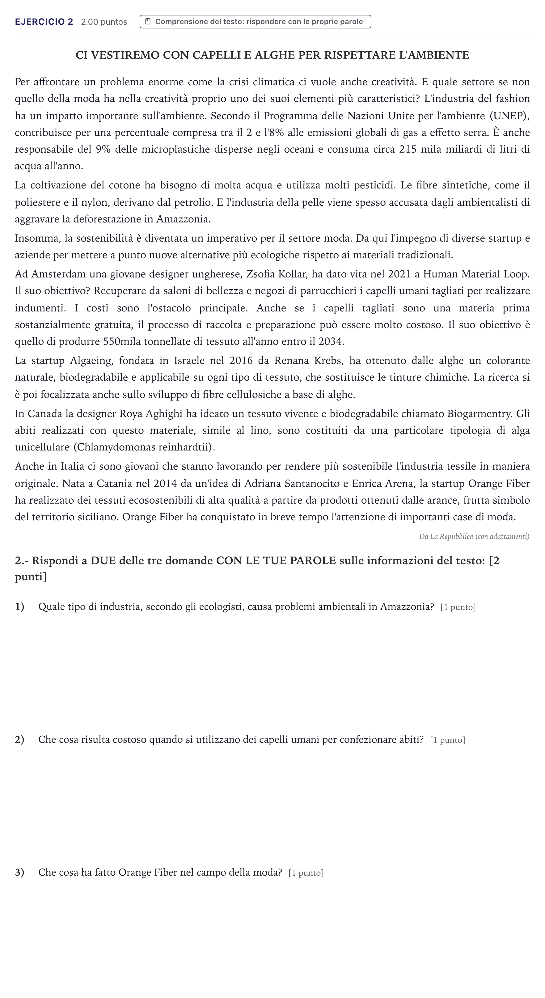 Enunciado: Problema 2 · Italiano PAU Canarias Julio 2025