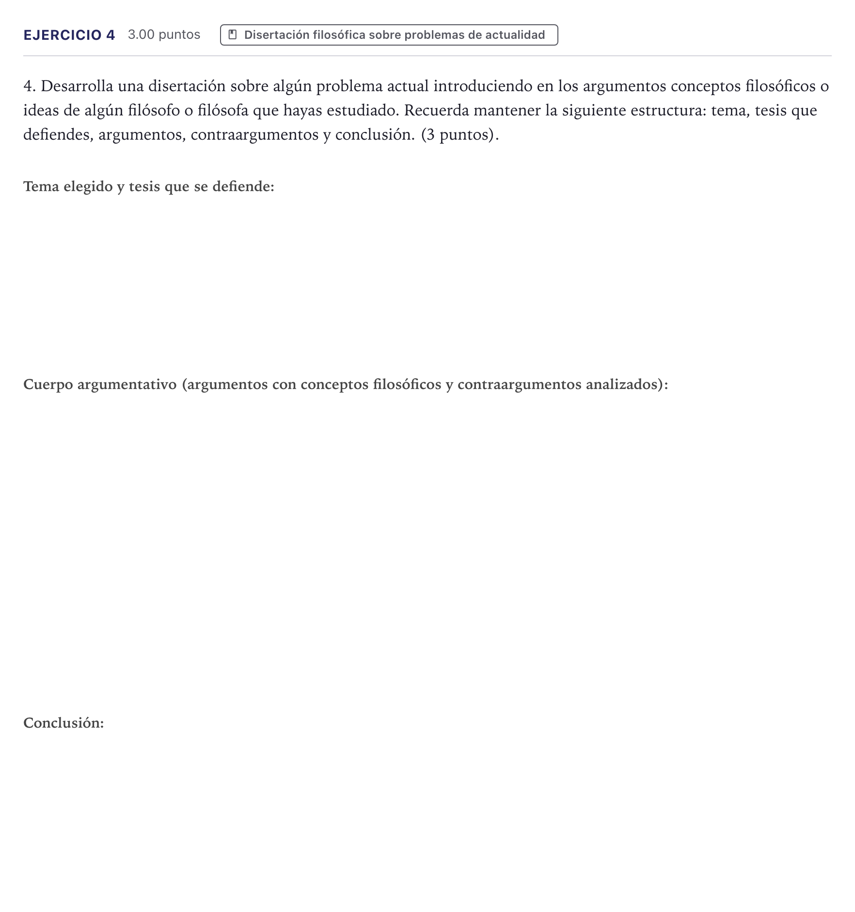 Enunciado: Problema 4 · Historia de la Filosofía PAU Canarias Julio 2025