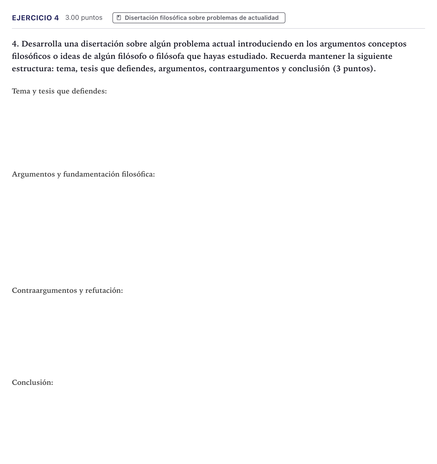 Enunciado: Problema 4 · Historia de la Filosofía PAU Canarias Julio (Reserva) 2025