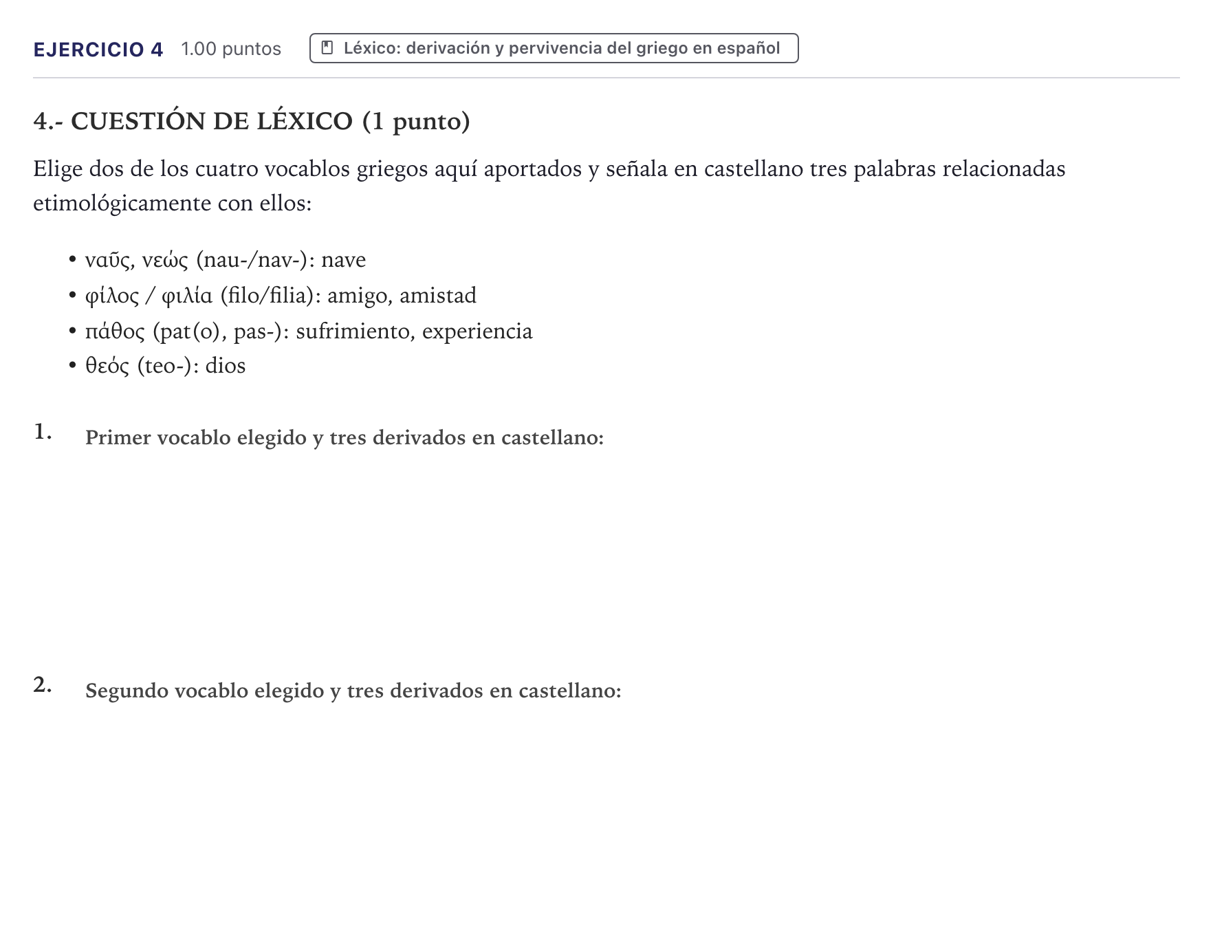 Enunciado: Problema 4 · Griego II PAU Canarias Julio 2025