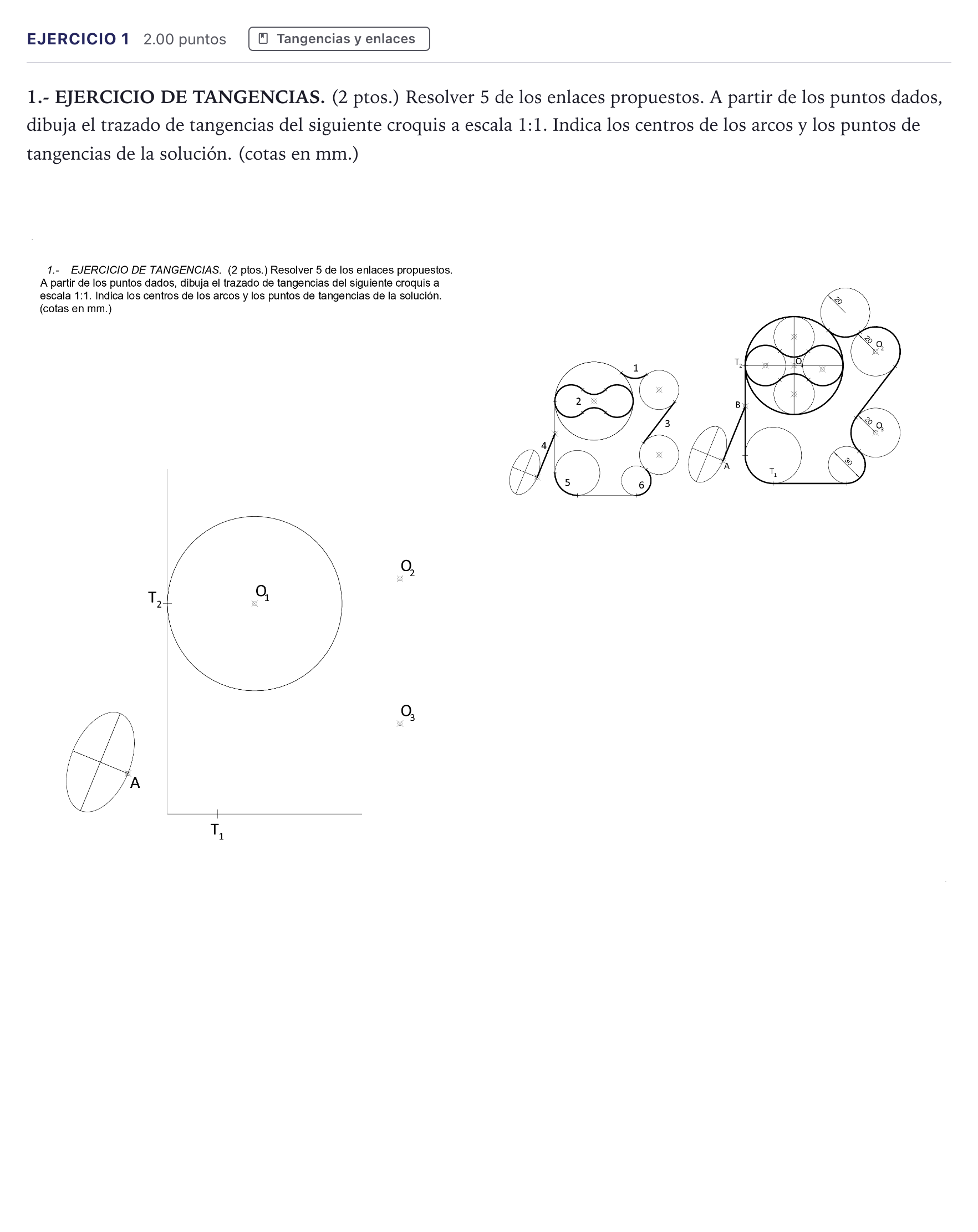 Enunciado: Problema 1 · Dibujo técnico II PAU Canarias Julio 2025