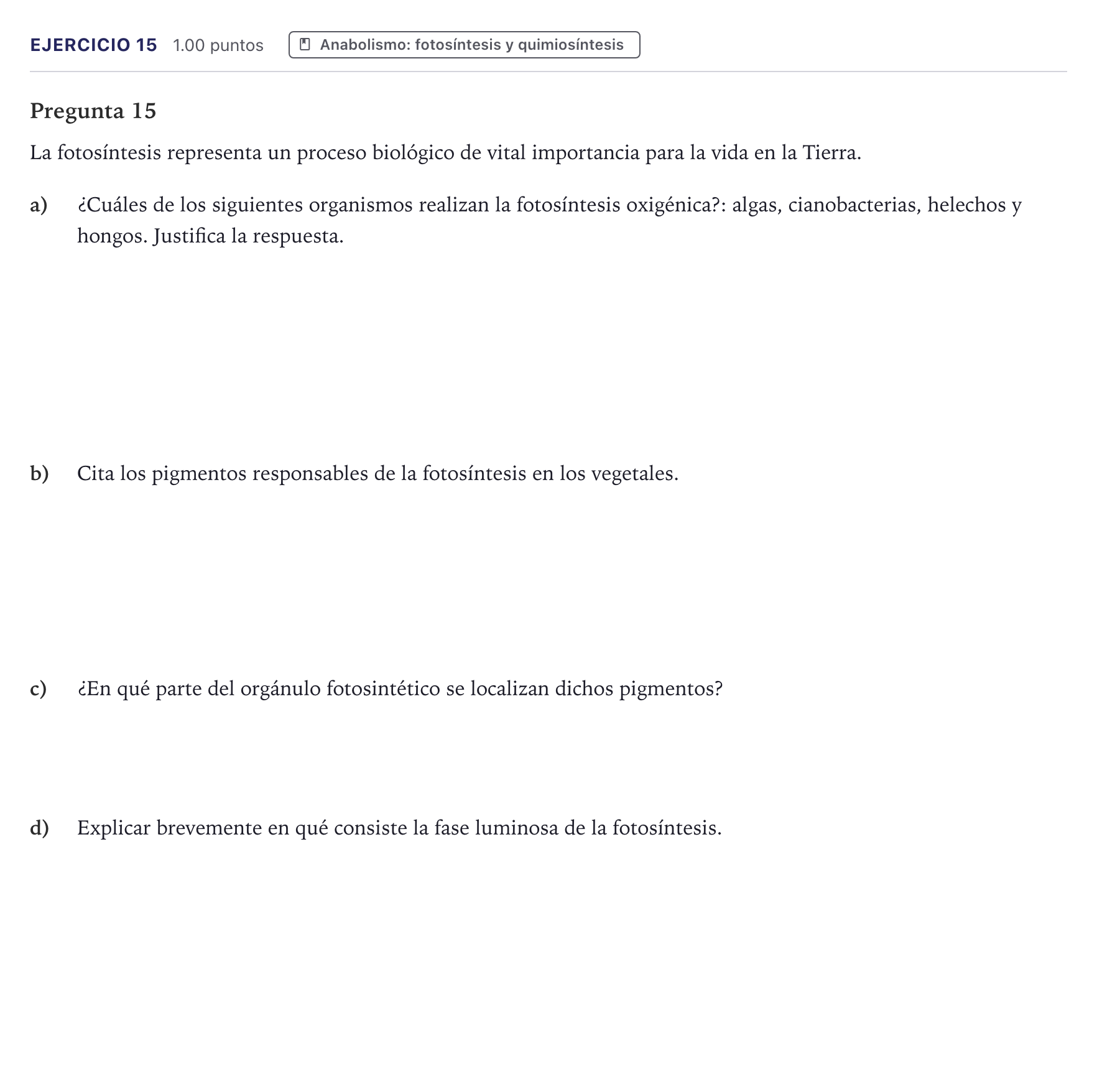 Enunciado: Problema 15 · Biología PAU Canarias Julio 2025
