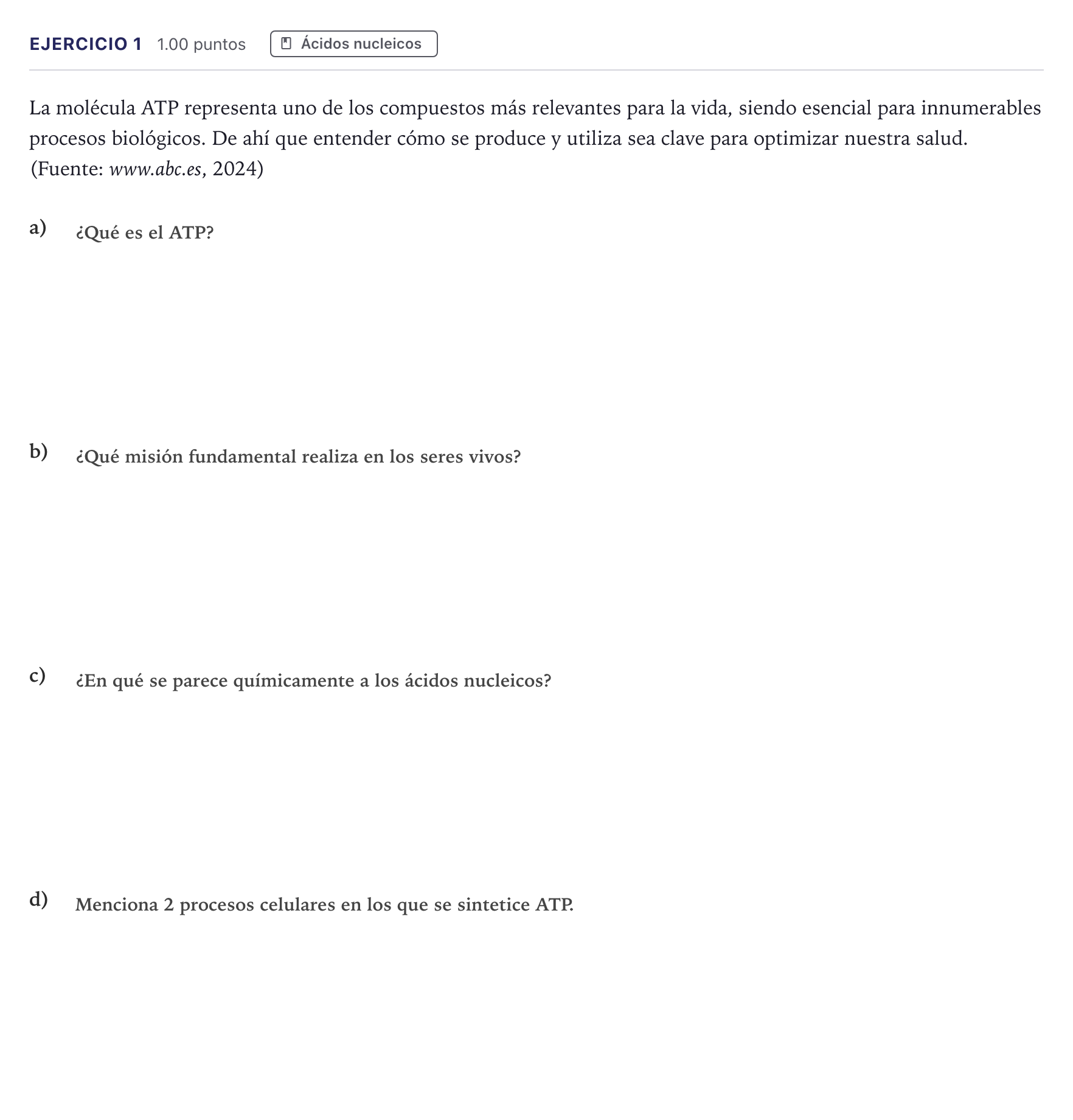 Enunciado: Problema 1 · Biología PAU Canarias Julio 2025
