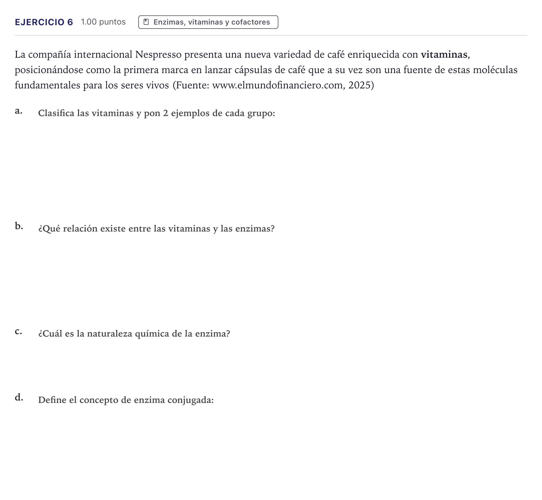 Enunciado: Problema 6 · Biología PAU Canarias Julio 2025