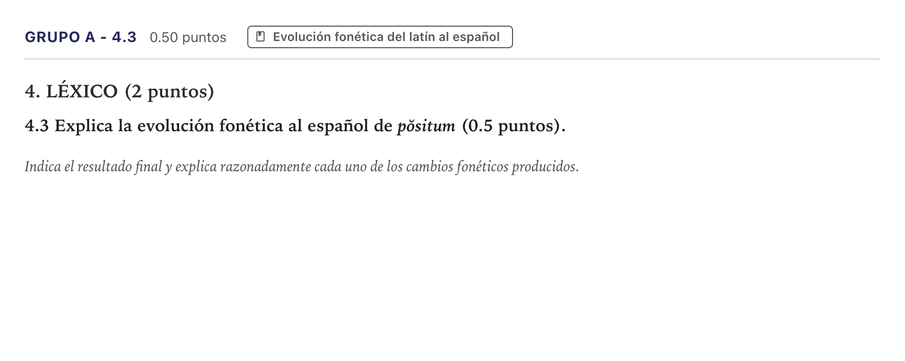 Enunciado: Ejercicio Grupo A - 4.3 · Latín II PAU Canarias Julio 2025