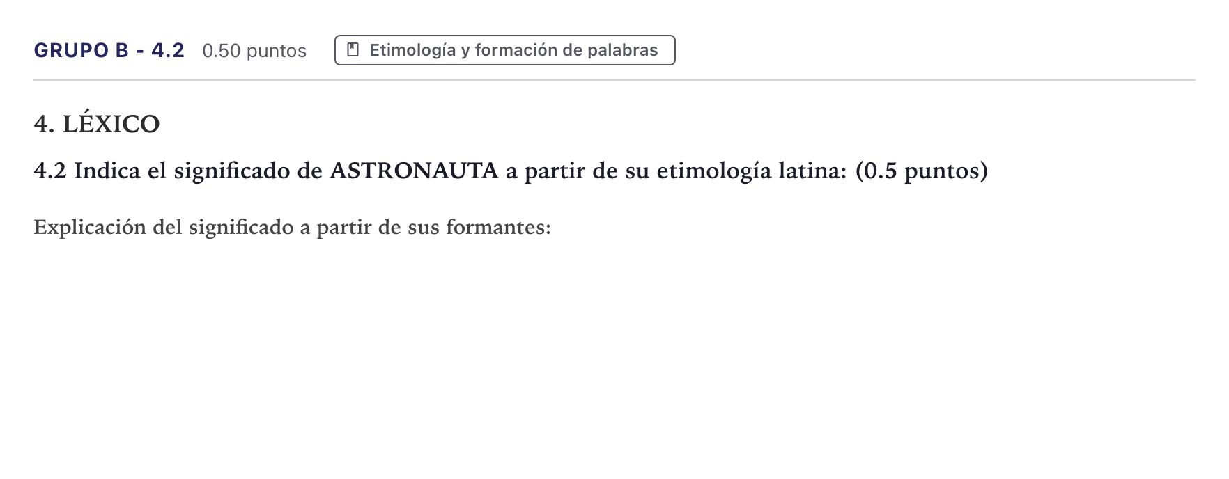 Enunciado: Ejercicio Grupo B - 4.2 · Latín II PAU Canarias Julio 2025