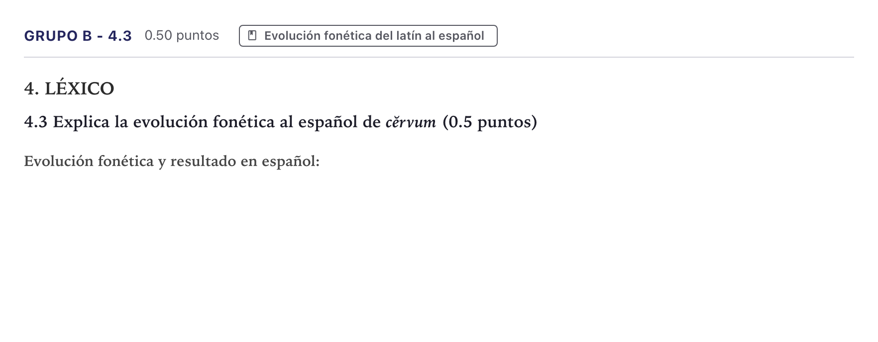 Enunciado: Ejercicio Grupo B - 4.3 · Latín II PAU Canarias Julio 2025