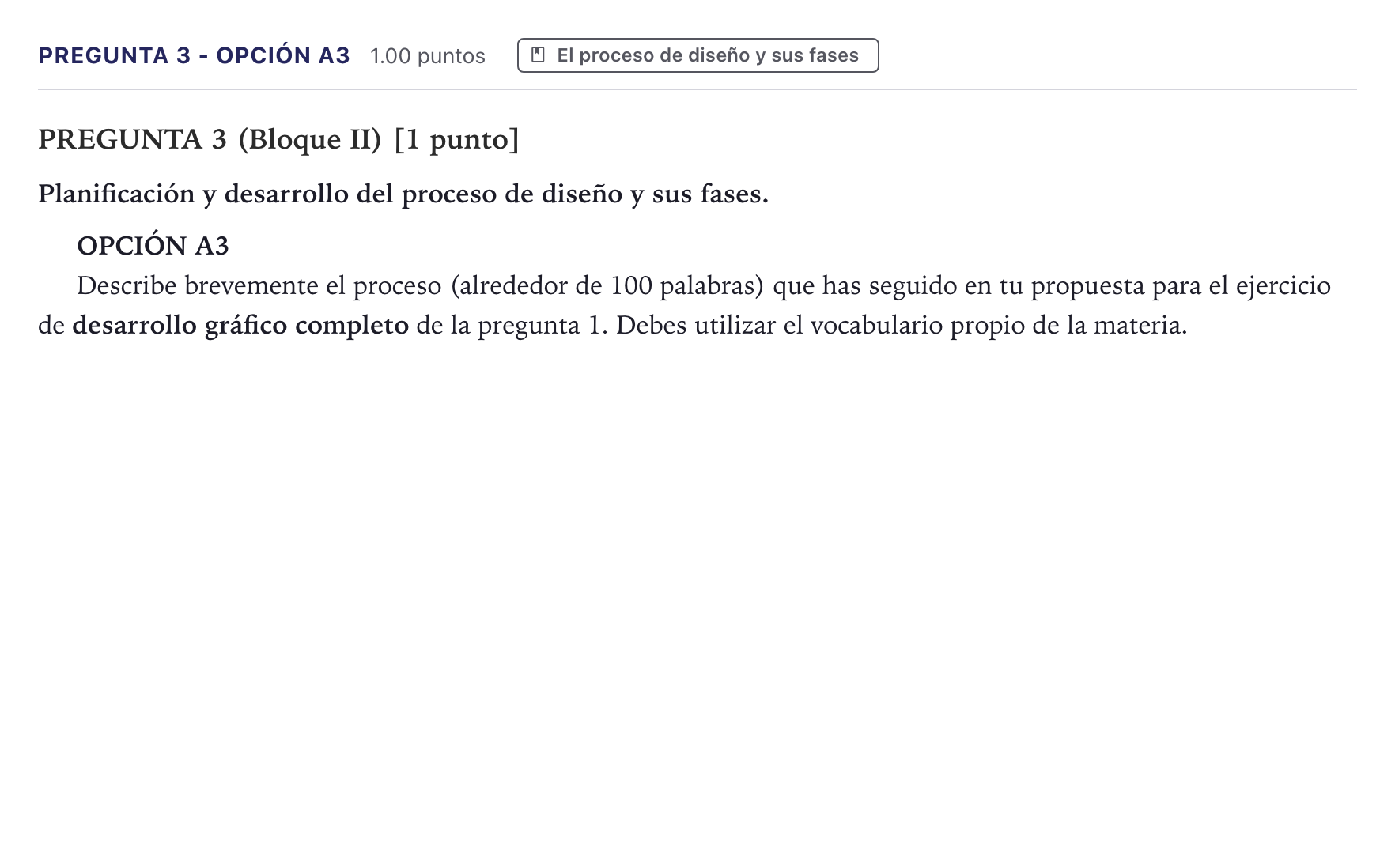 Enunciado: Pregunta 3 - Opción A3 · Diseño PAU Canarias Julio 2025