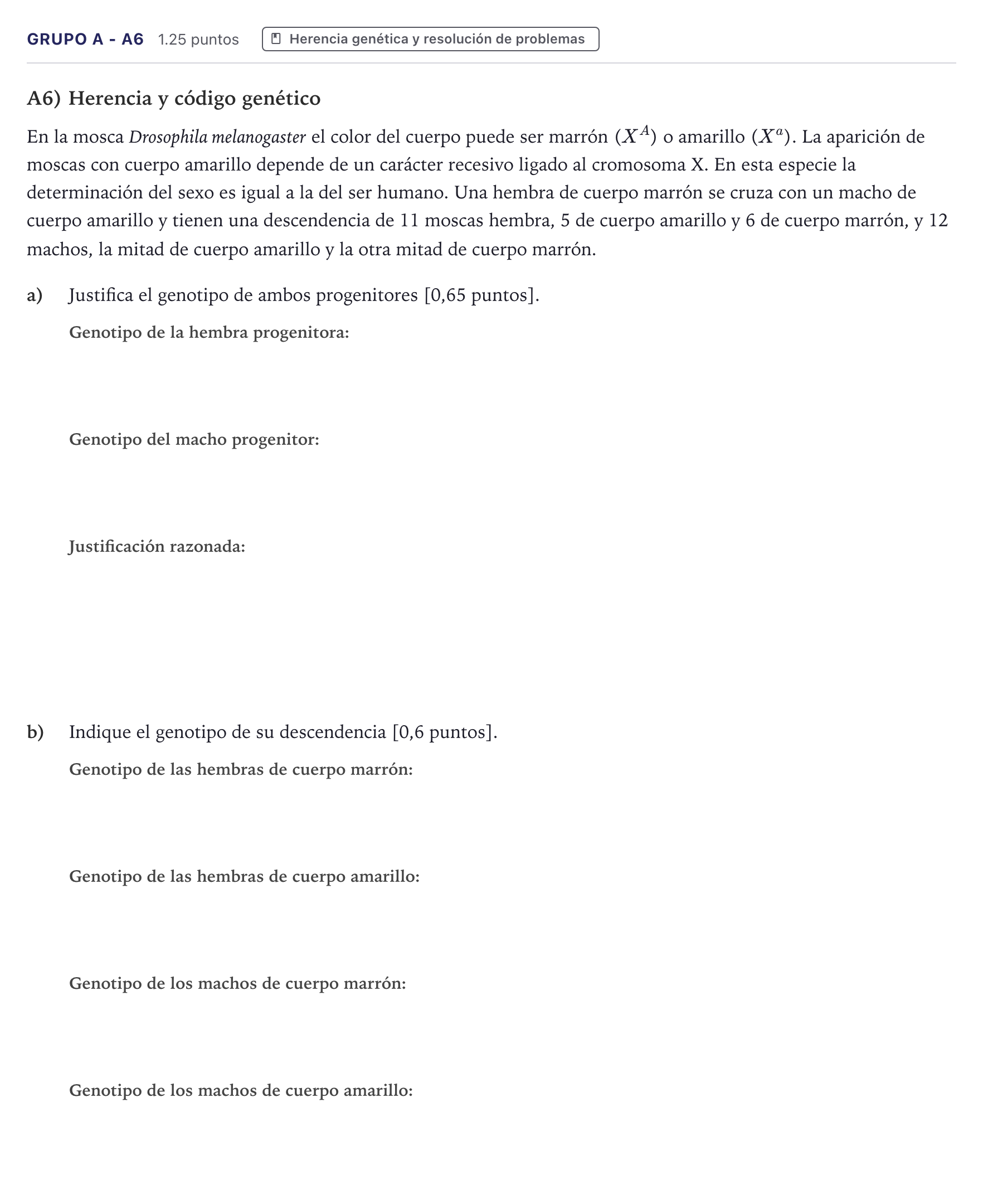 Enunciado: Ejercicio Grupo A - A6 · Ciencias Generales PAU Canarias Julio (Ciencias) 2025